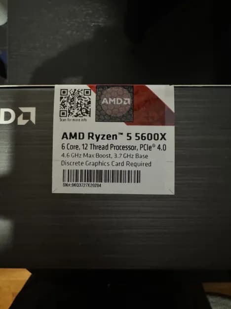 Brand New Ryzen 5 5600x (Stock cooler included in box)