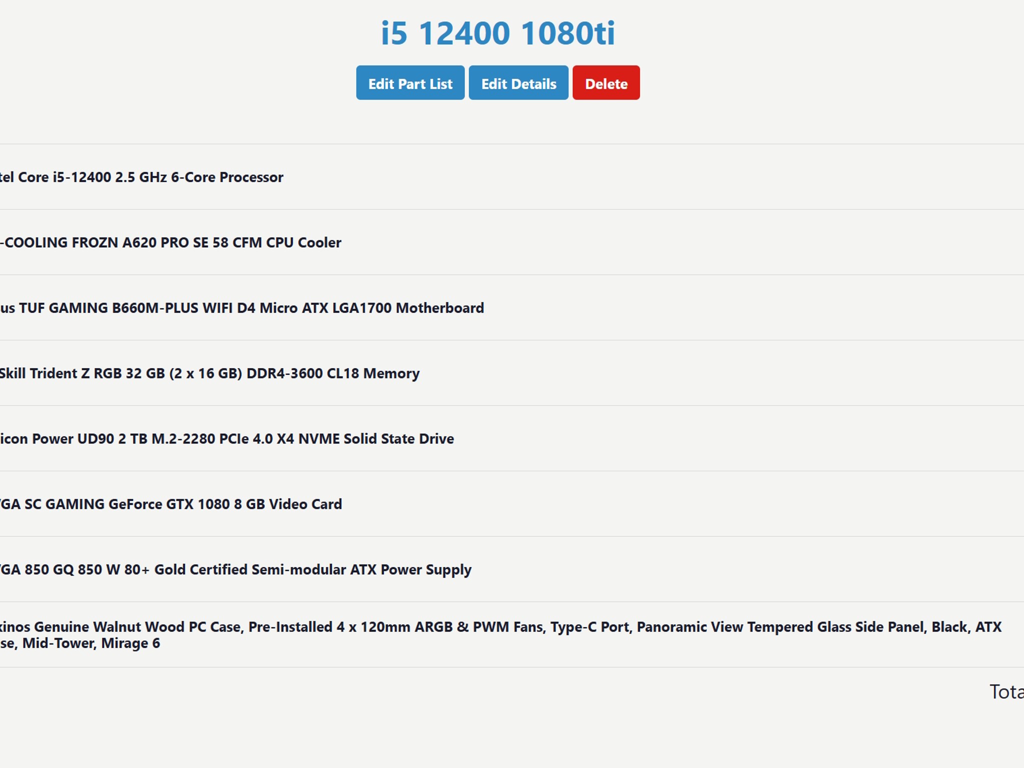 Gaming PC i5 12400 GeForce 1080 ti EVGA Gaming SC 32GB Ram New Build