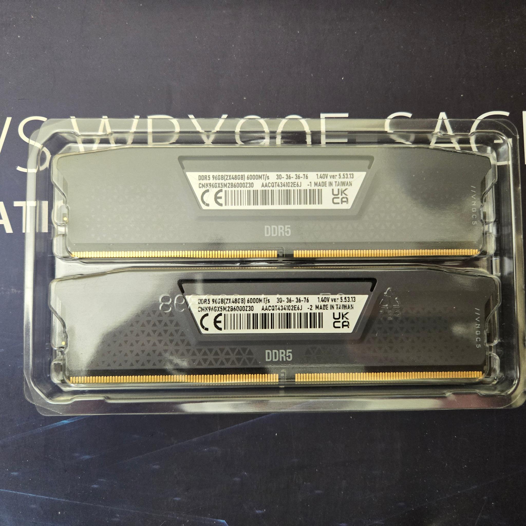 96GB (2x48) DDR5-6000 C30 (Corsair Vengeance) - Used
