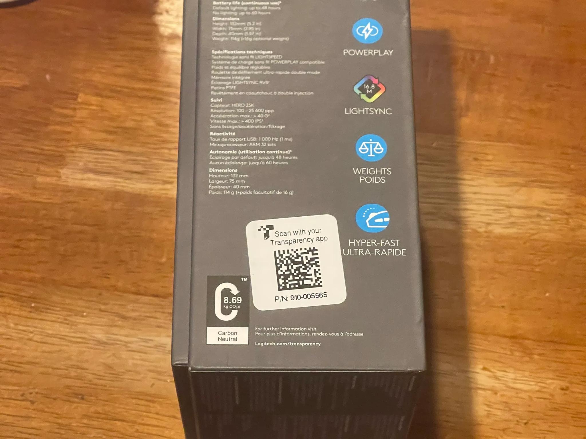 Logitech g502 lightspeed wireless optical mouse