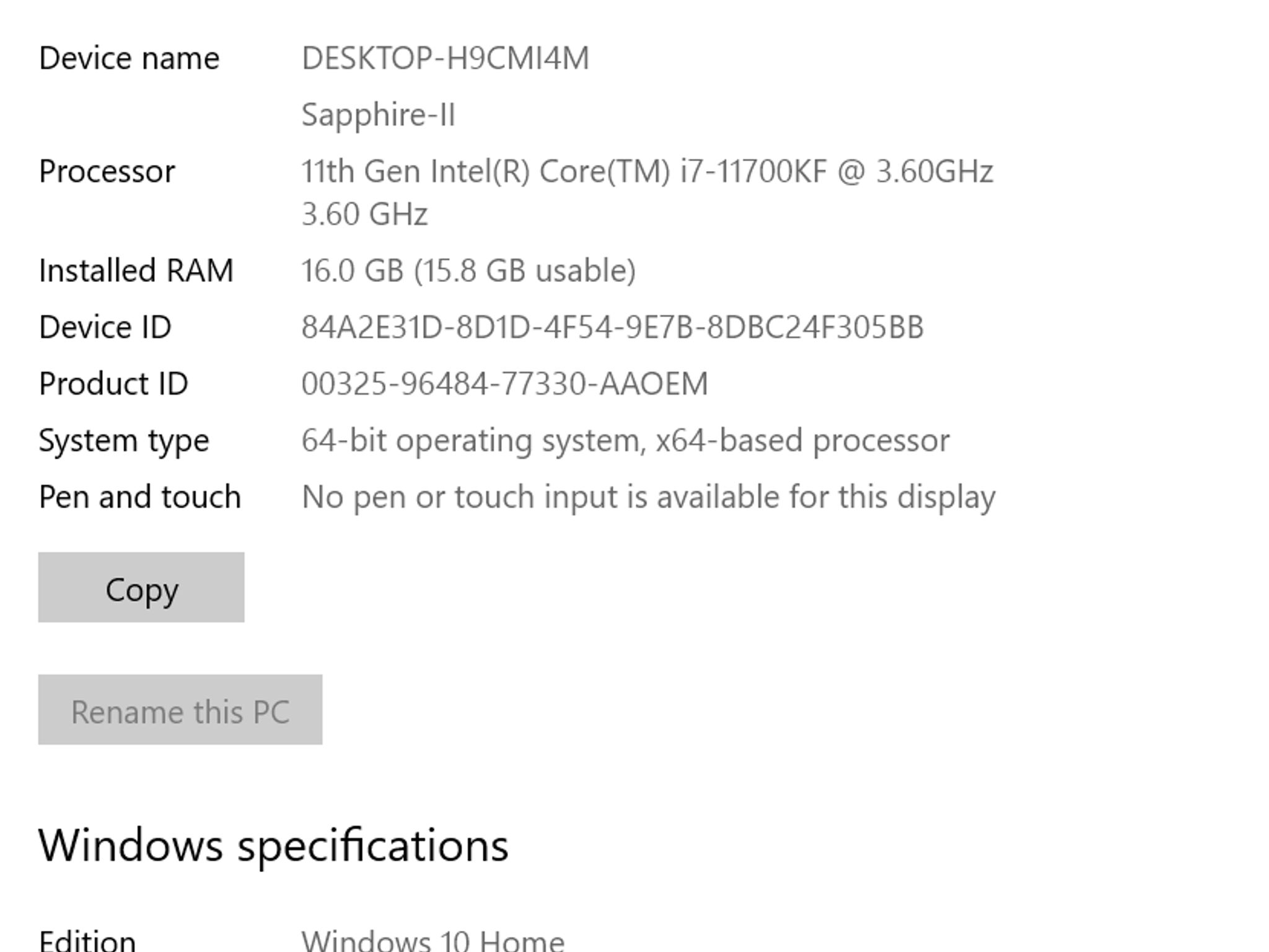 Sapphire II: i7 11700k, RTX 3060TI, 1.25 Gb SSDs, Water Cooled, 700W, WiFi