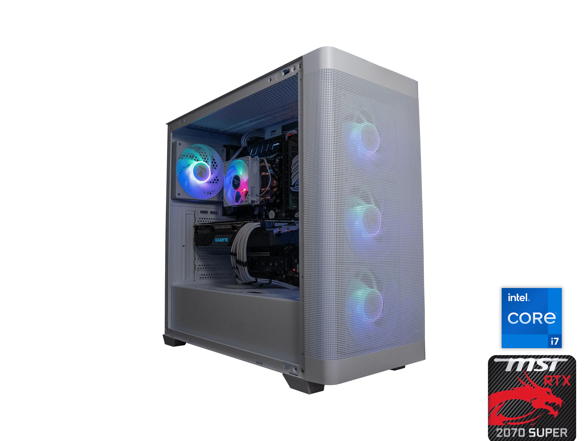 🍭🍧 | GIGABYTE RTX 2070 SUPER 8GB  | INTEL i7 7820X | 32GB DDR4 RAM | 1.24TB | Y2K HERO SILVER