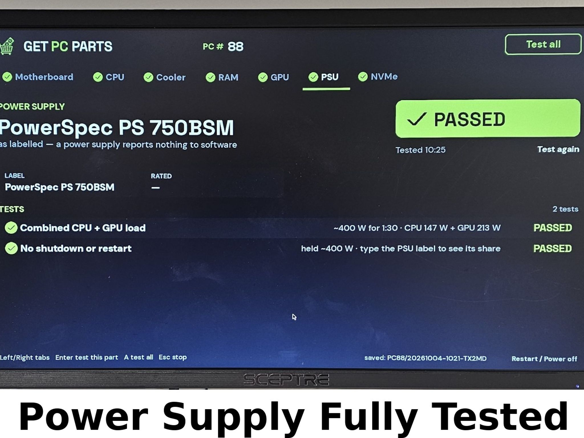 750 Watt PSU PowerSpec PS 750BSM Power Supply