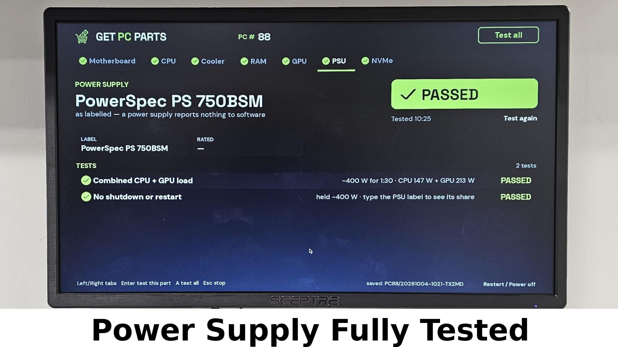750 Watt PSU PowerSpec PS 750BSM Power Supply