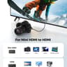 8K 4K Mini HDMI to HDMI Cable 6.6FT Mini HDMI 2.1 8K 60Hz 4K@240Hz 144Hz 120Hz Upgrade Braided 48Gbs