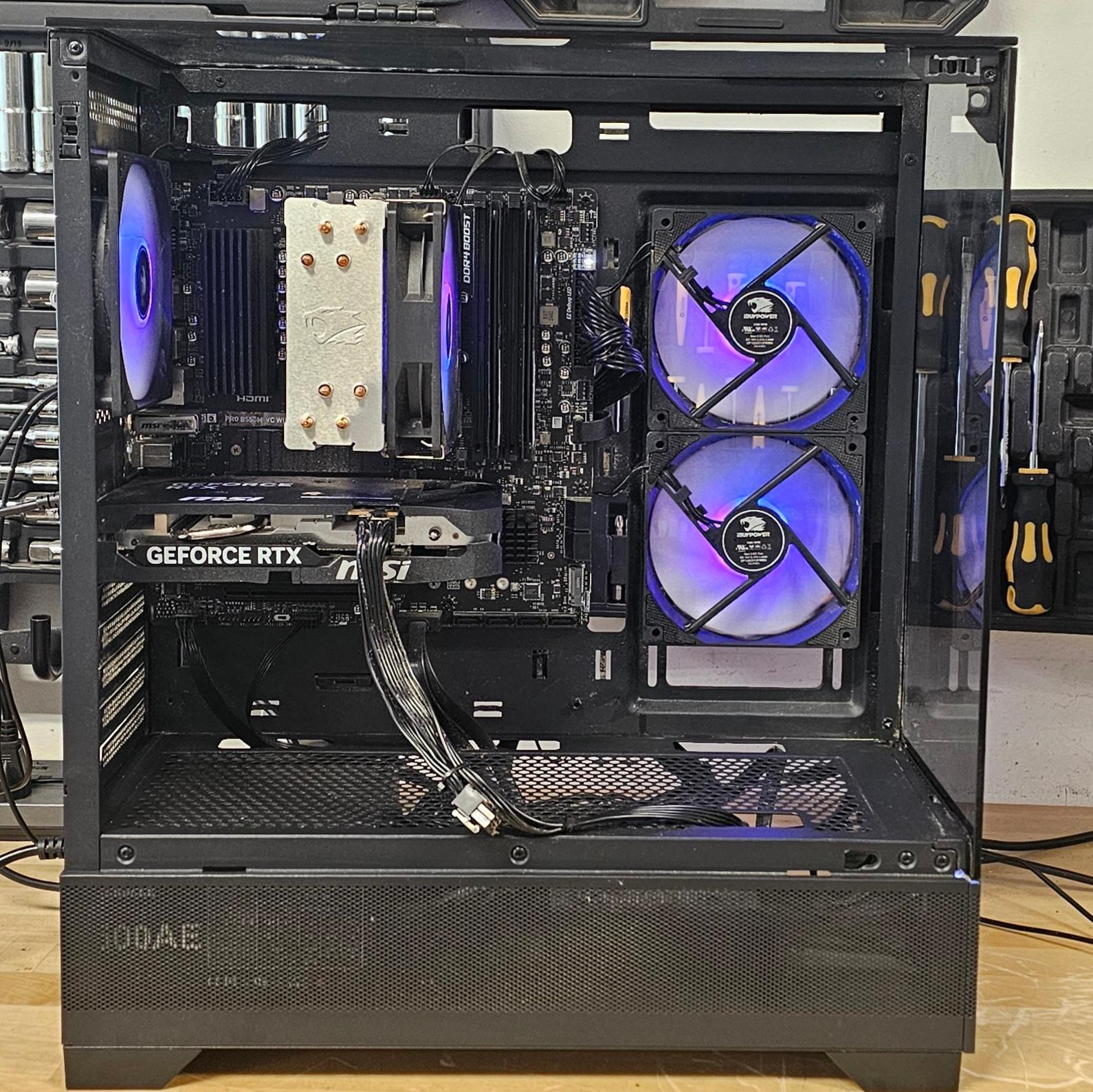 Black iBUYPOWER PC Case with Tempered Glass w/ 3 Fans