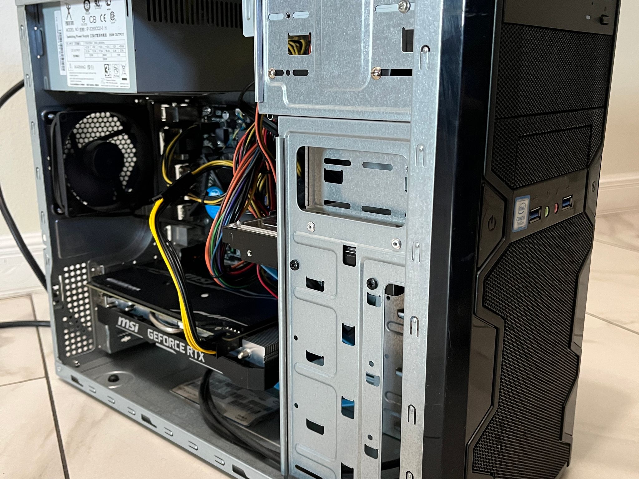 NVIDIA RTX 2060, Intel i7-7700, 16GB RAM, 2.2TB Storage - Gaming PC w/Wi-Fi, BT