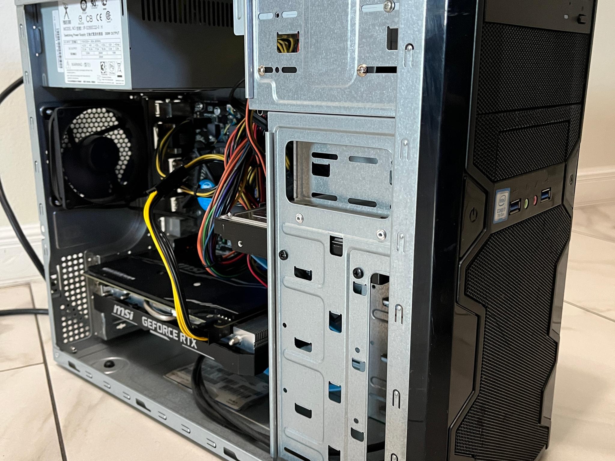 NVIDIA RTX 2060, Intel i7-7700, 16GB RAM, 2.2TB Storage - Gaming PC w/Wi-Fi, BT