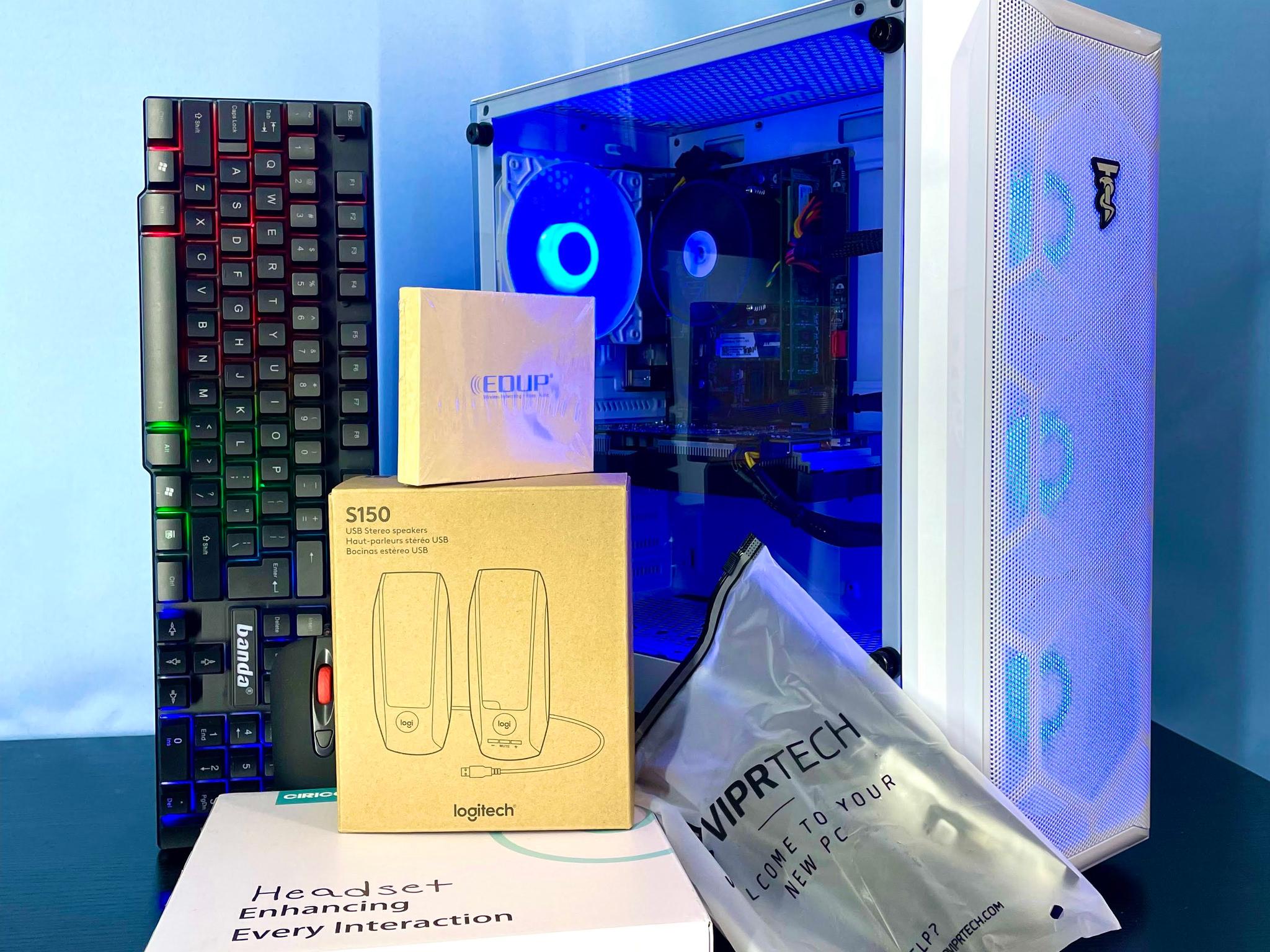 Intel i7 White Gaming PC | GTX1660Ti / 16GB / 1TB  SSD, Win 11 Pro + Wi-Fi