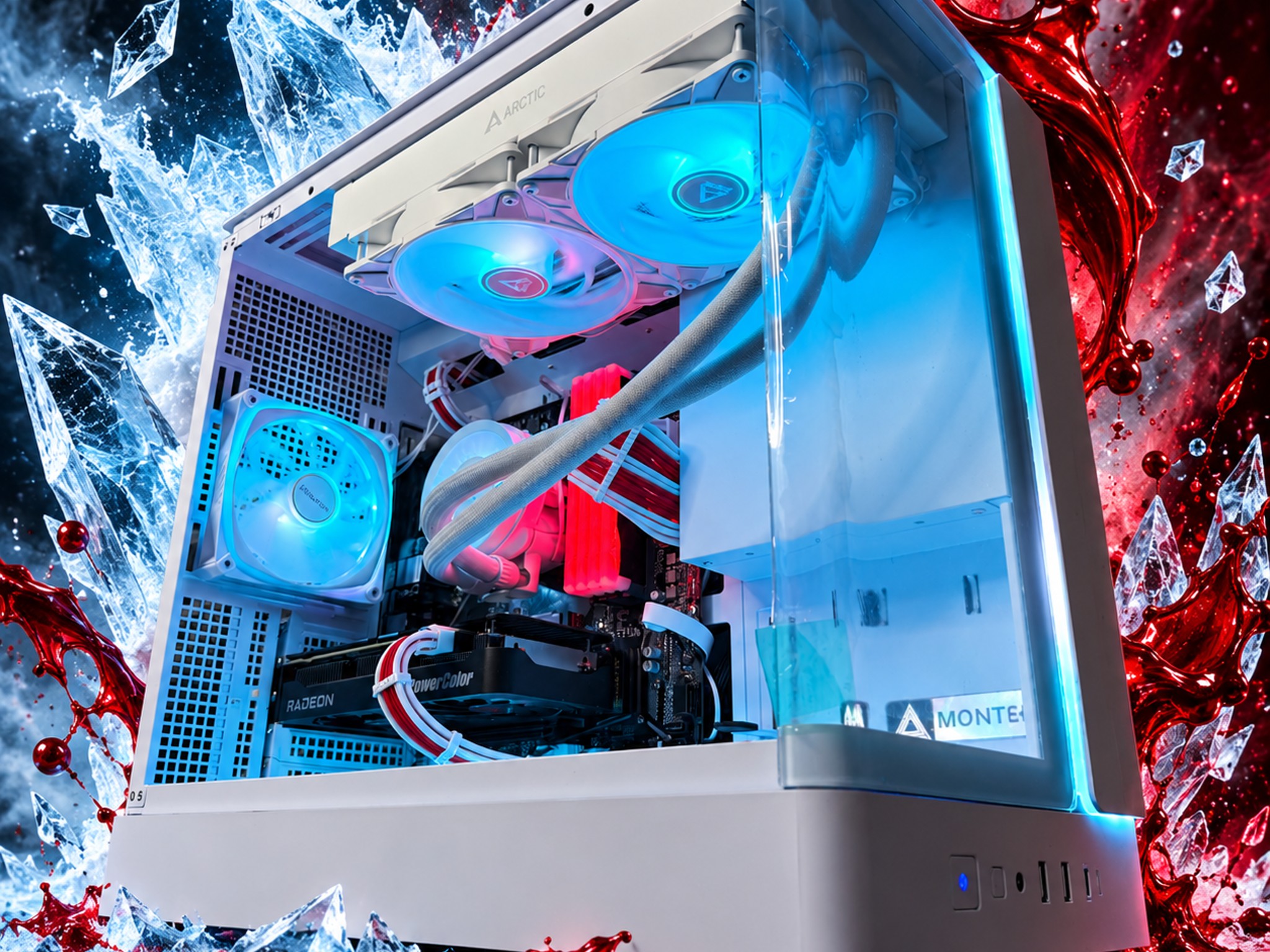 🩸❄️ BLOOD ICE ❄️🩸Ryzen 5 5600X3D| RX 9060XT 16 GB | 32 GB DDR4| 1.25 TB NVMe|750W Gold PSU
