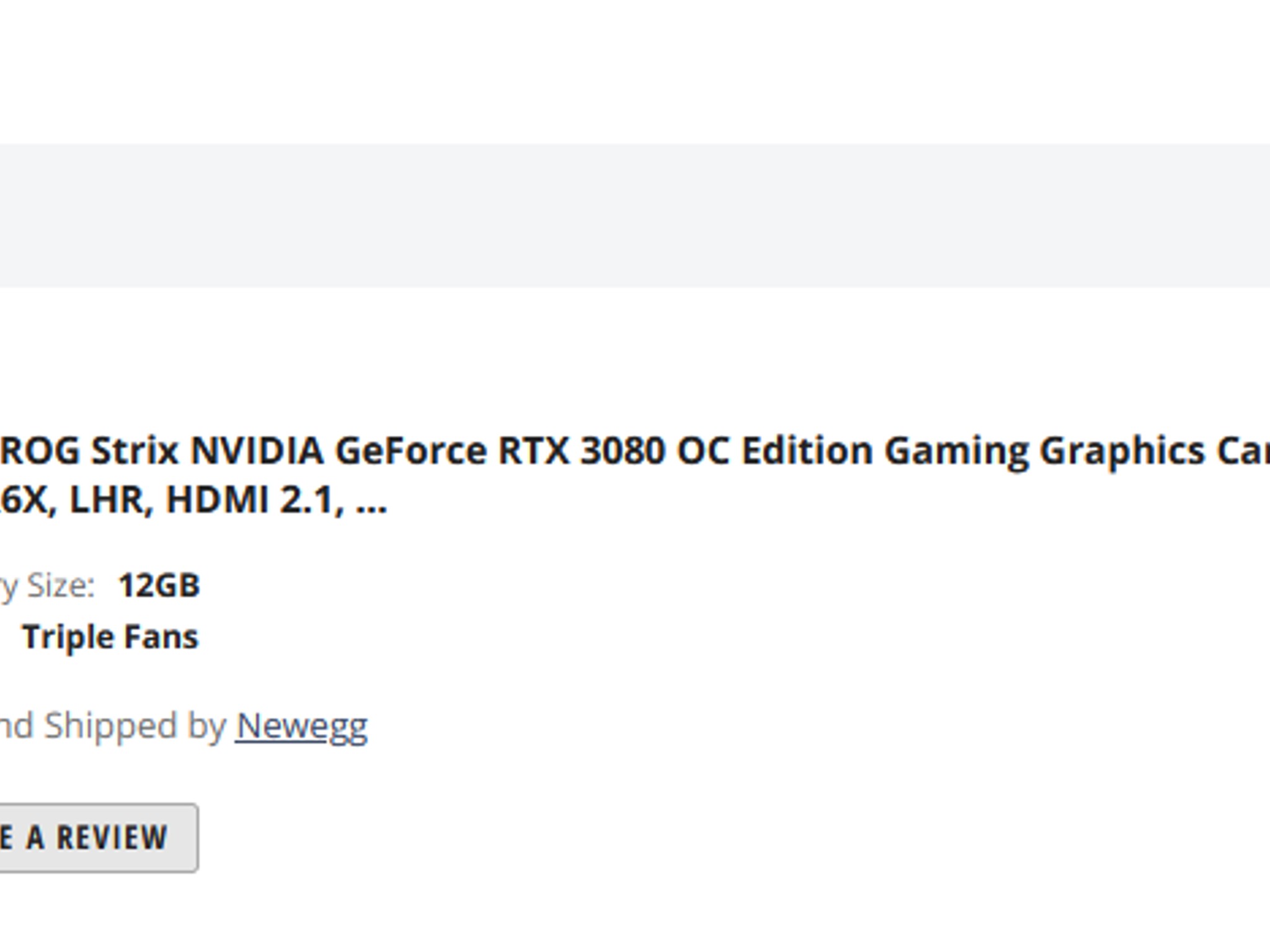RTX 3080 12GB ASUS ROG Strix NVIDIA GeForce OC Edition