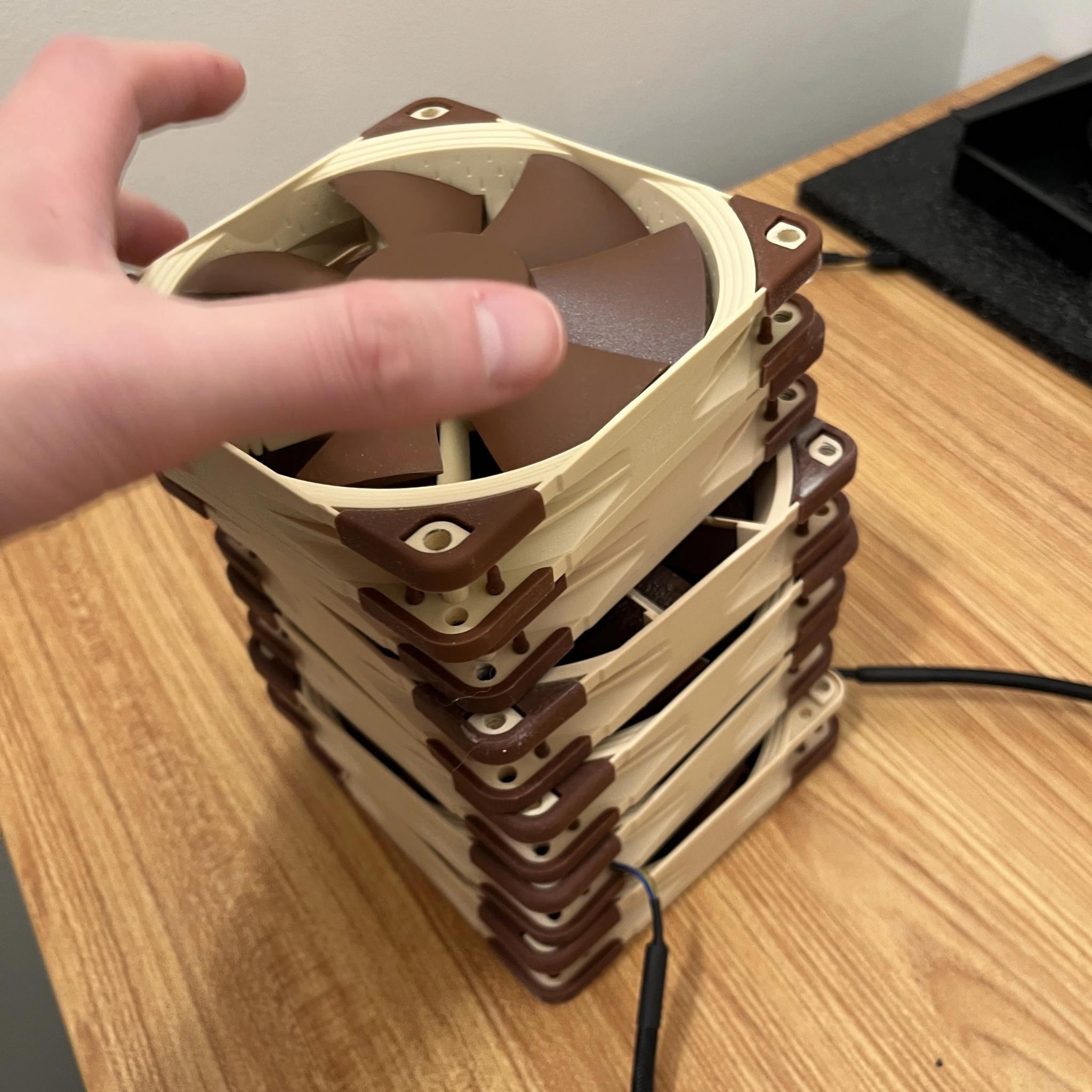 Stack of Noctua fans (6 Total) 120mm