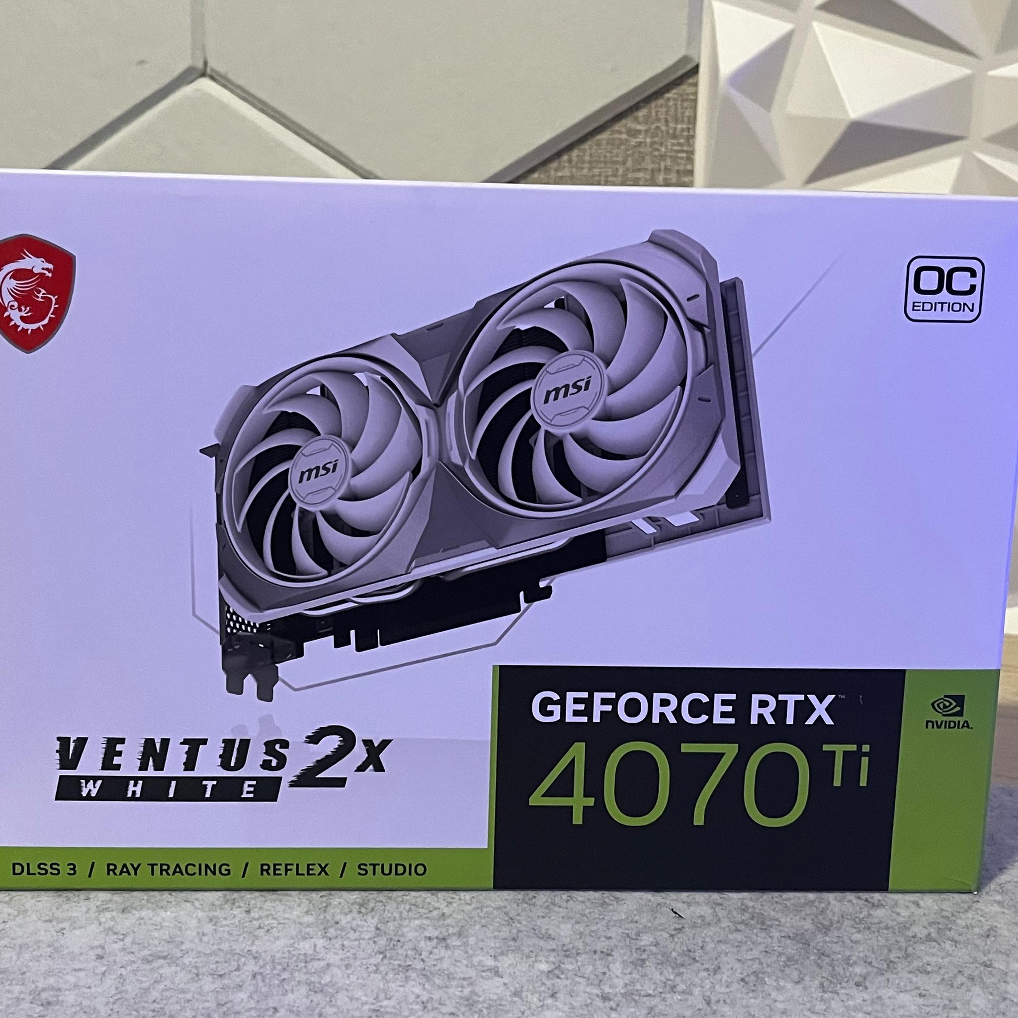 **FREE SHIPPING** MSI - GEFORCE RTX 4070 TI VENTUS 2X OC 12GB GDDR6X WHITE - GREAT CONDITION