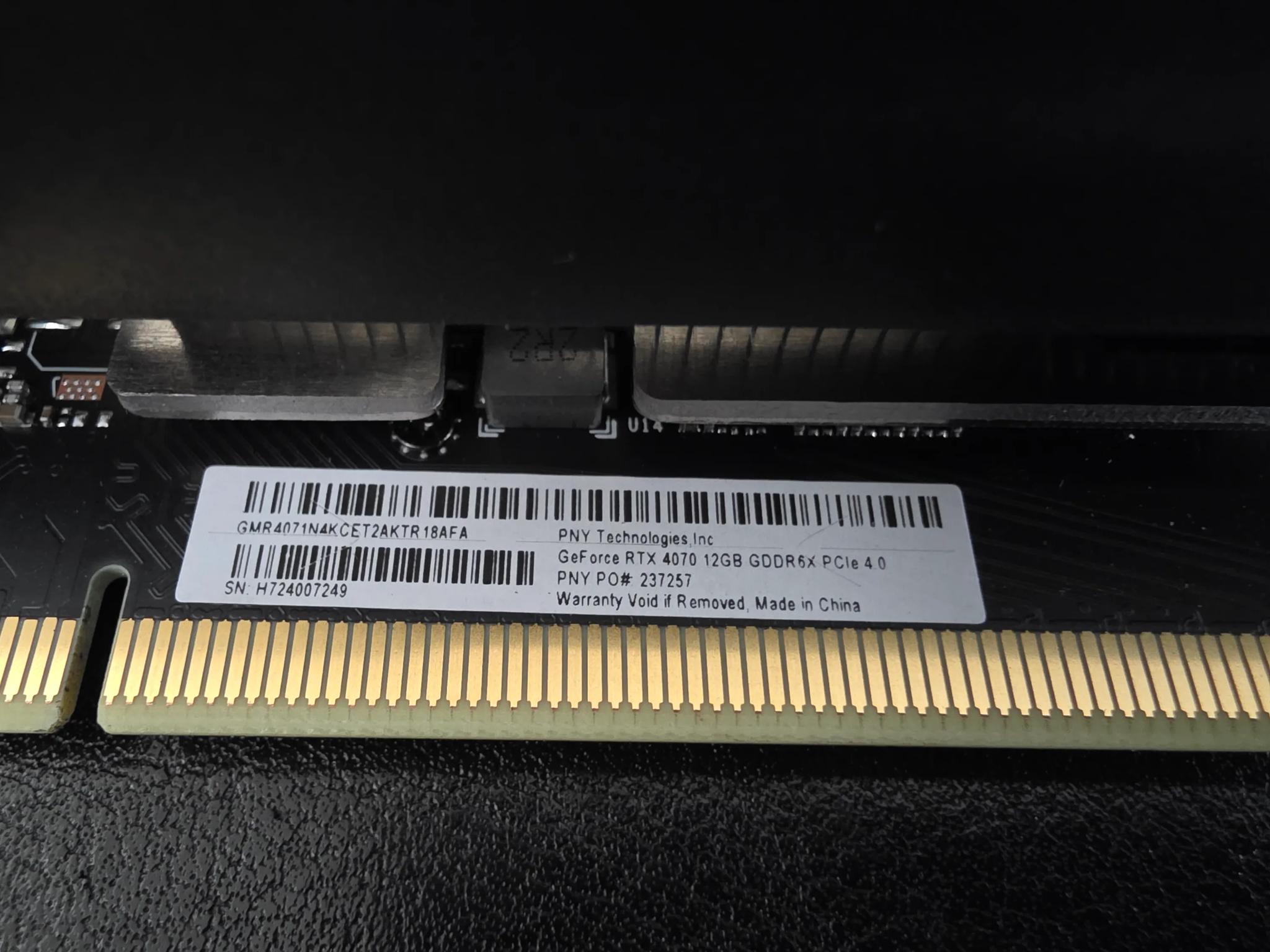 Like New PNY RTX 4070 12gb