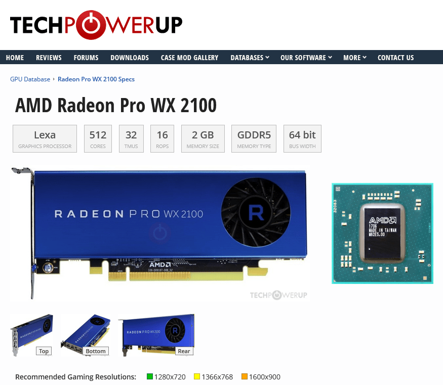 AMD Radeon Pro WX 2100