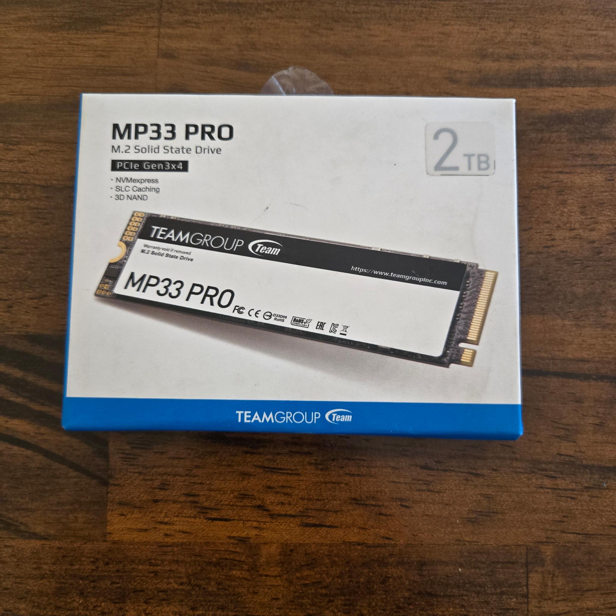 NEW TEAMGROUP MP33 PRO 2TB NVMe M.2 SSD PCIe Gen3 x4 2400/2000 MB/s