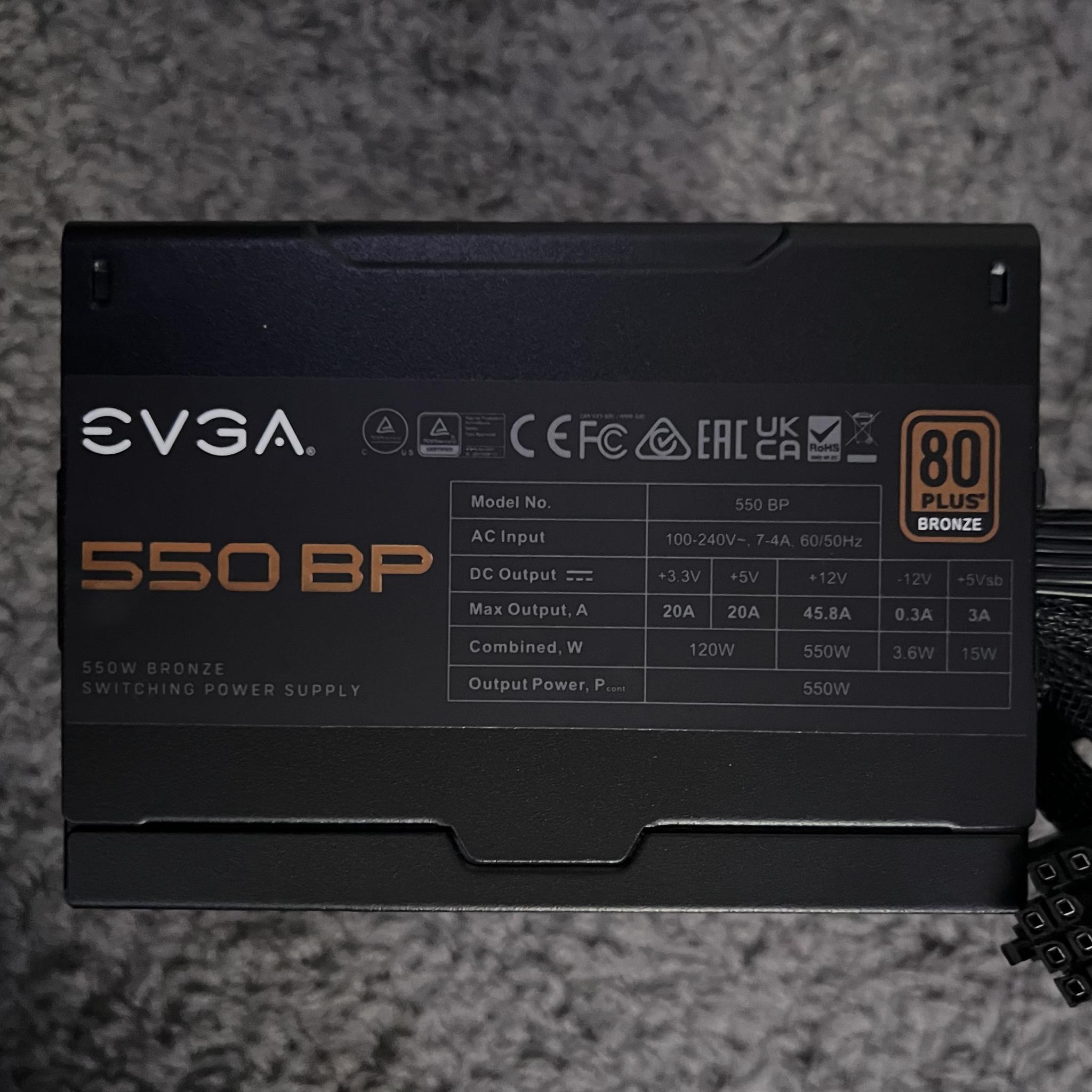 Used EVGA 550 BP, 80+ BRONZE, 550W Power Supply