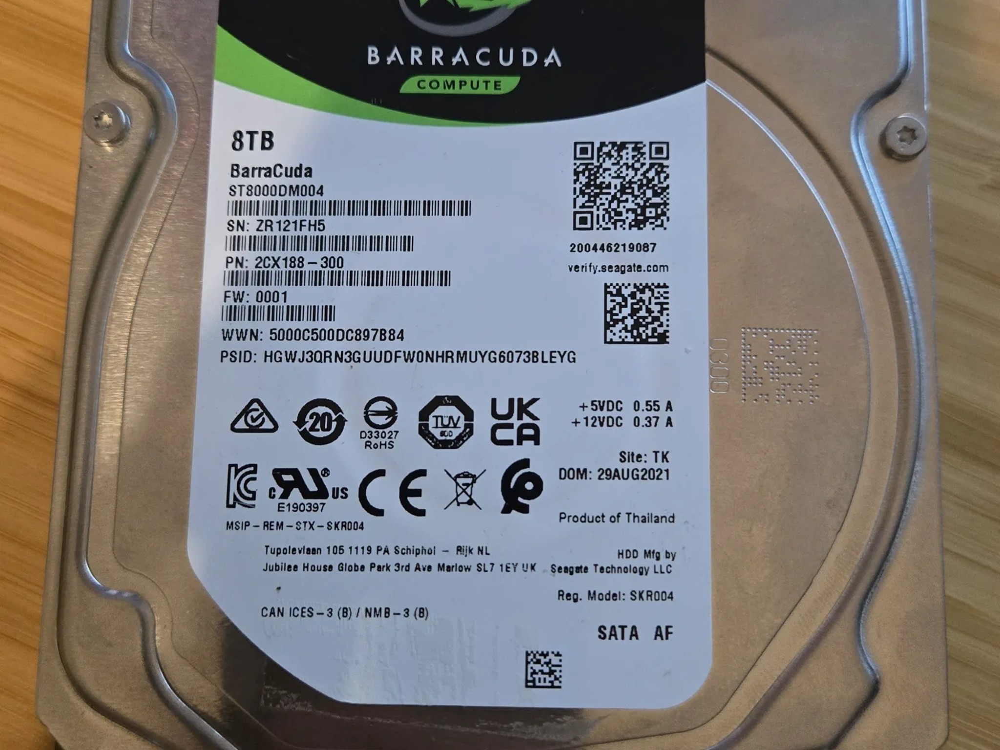 8TB Hard Drive - Seagate Barracuda compute 7200RPM