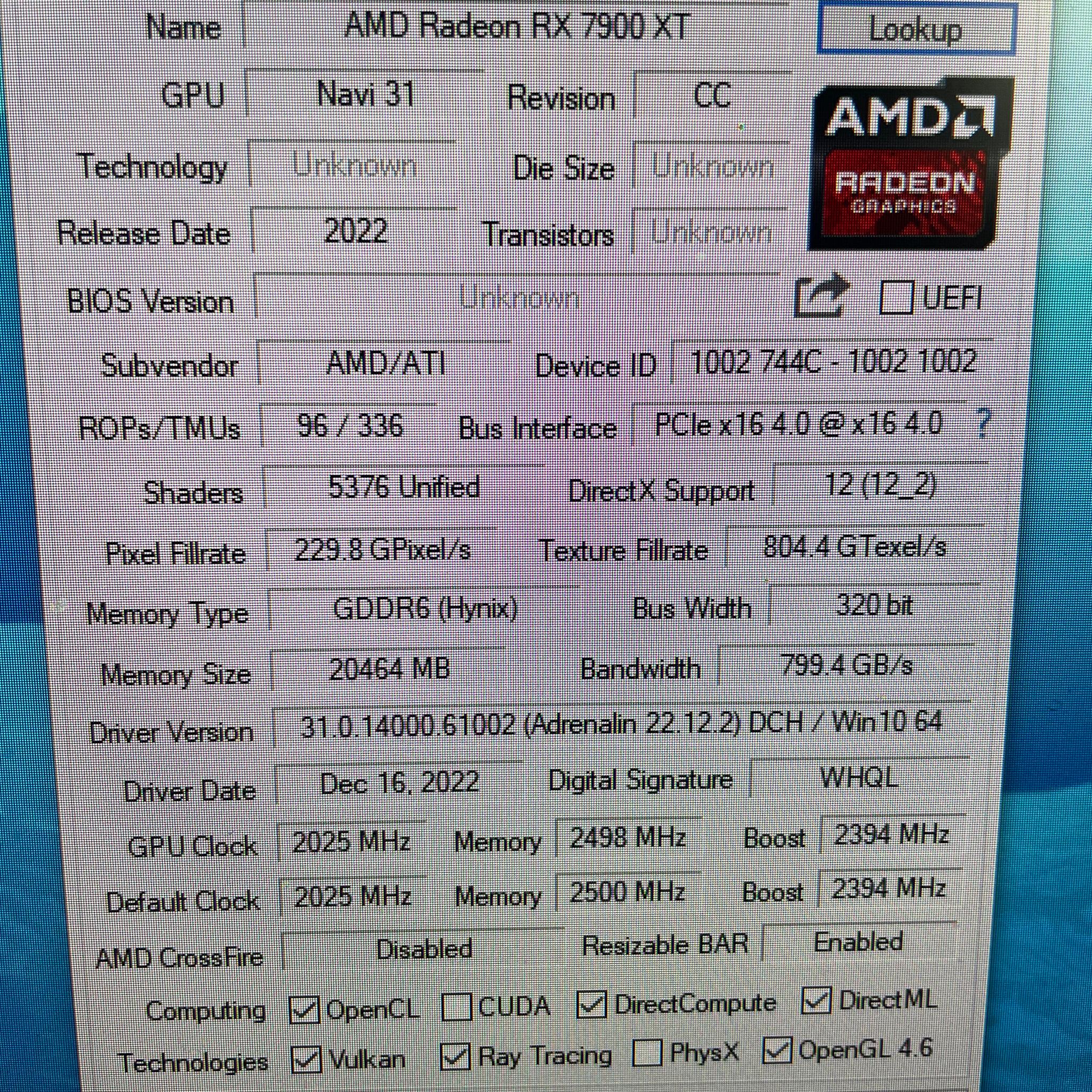 AMD 7900XT Reference 