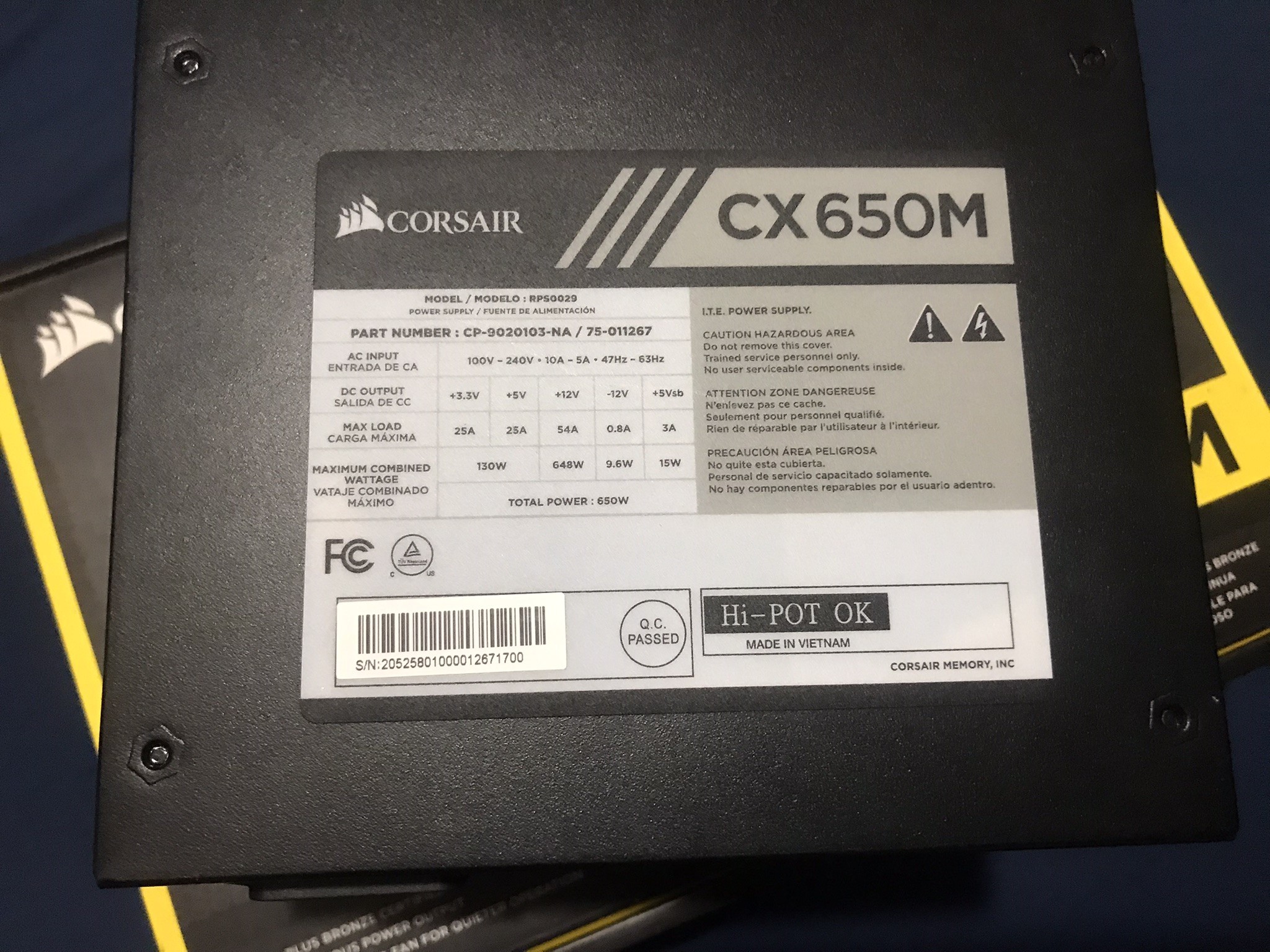 Corsair CX650M 650Watt Semi-Modular ATX Power Supply