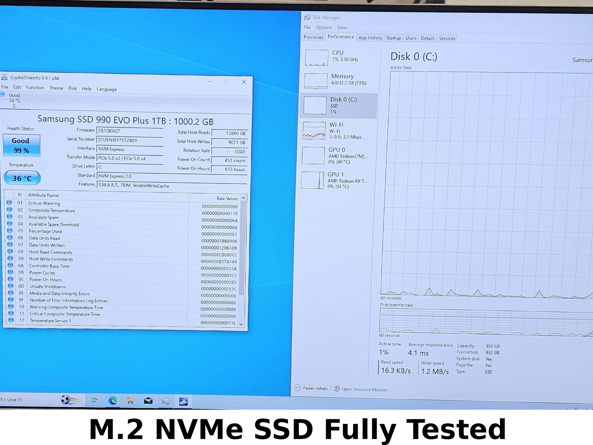1TB NVMe M.2 SSD Samsung 990 EVO Plus
