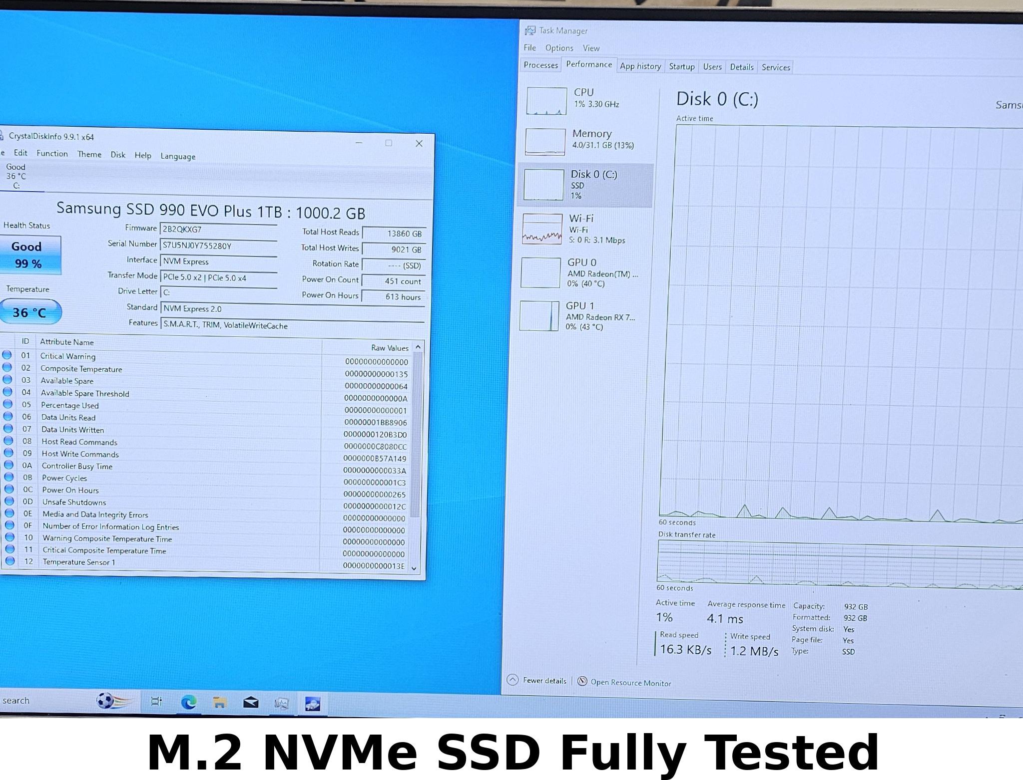 1TB NVMe M.2 SSD Samsung 990 EVO Plus