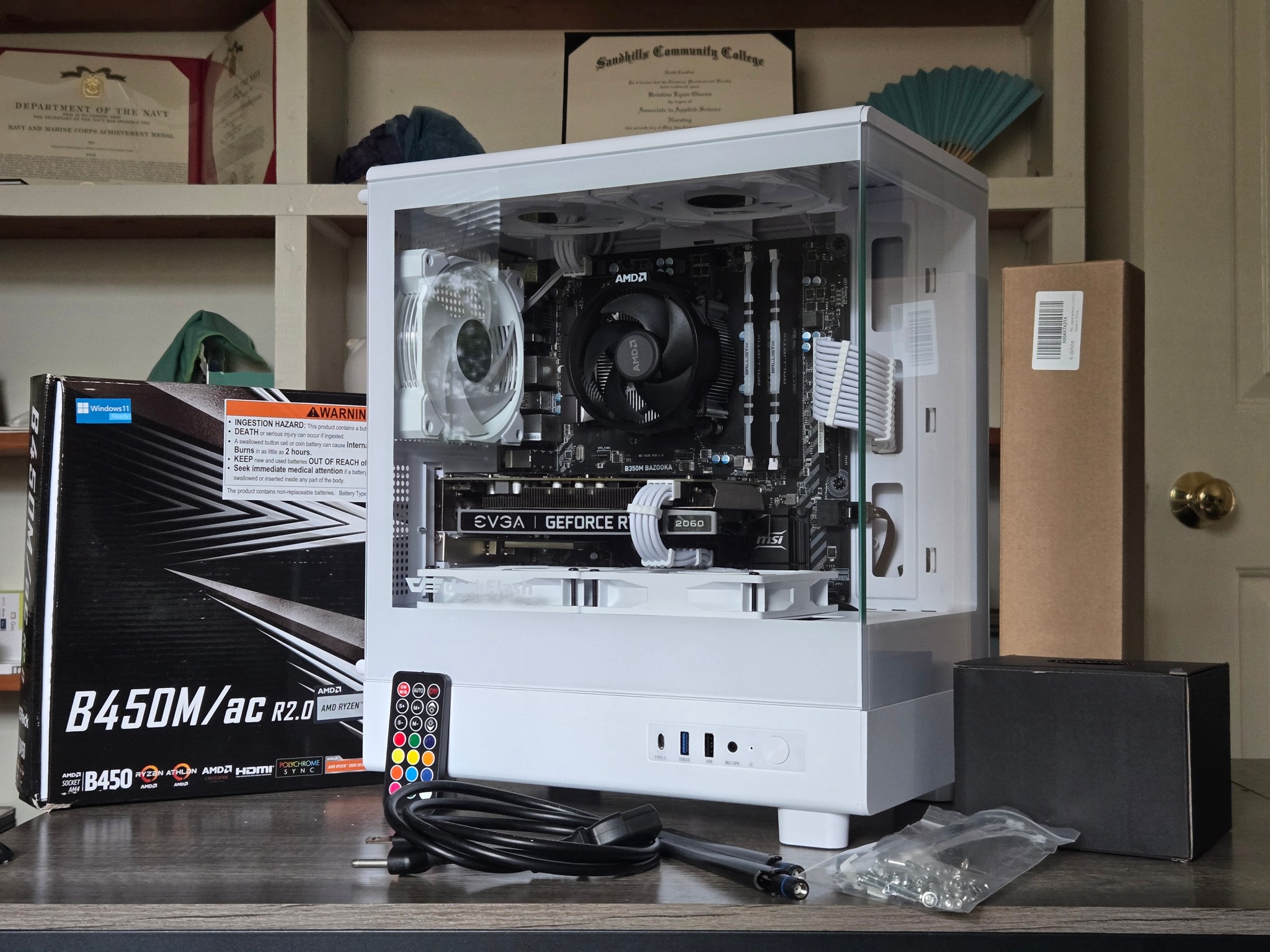 White RGB Gaming PC | R5 2600 | RTX 2060 6GB | 16GB | 1TB | ARGB | Wi-Fi + BT | 550W 80+ Gold