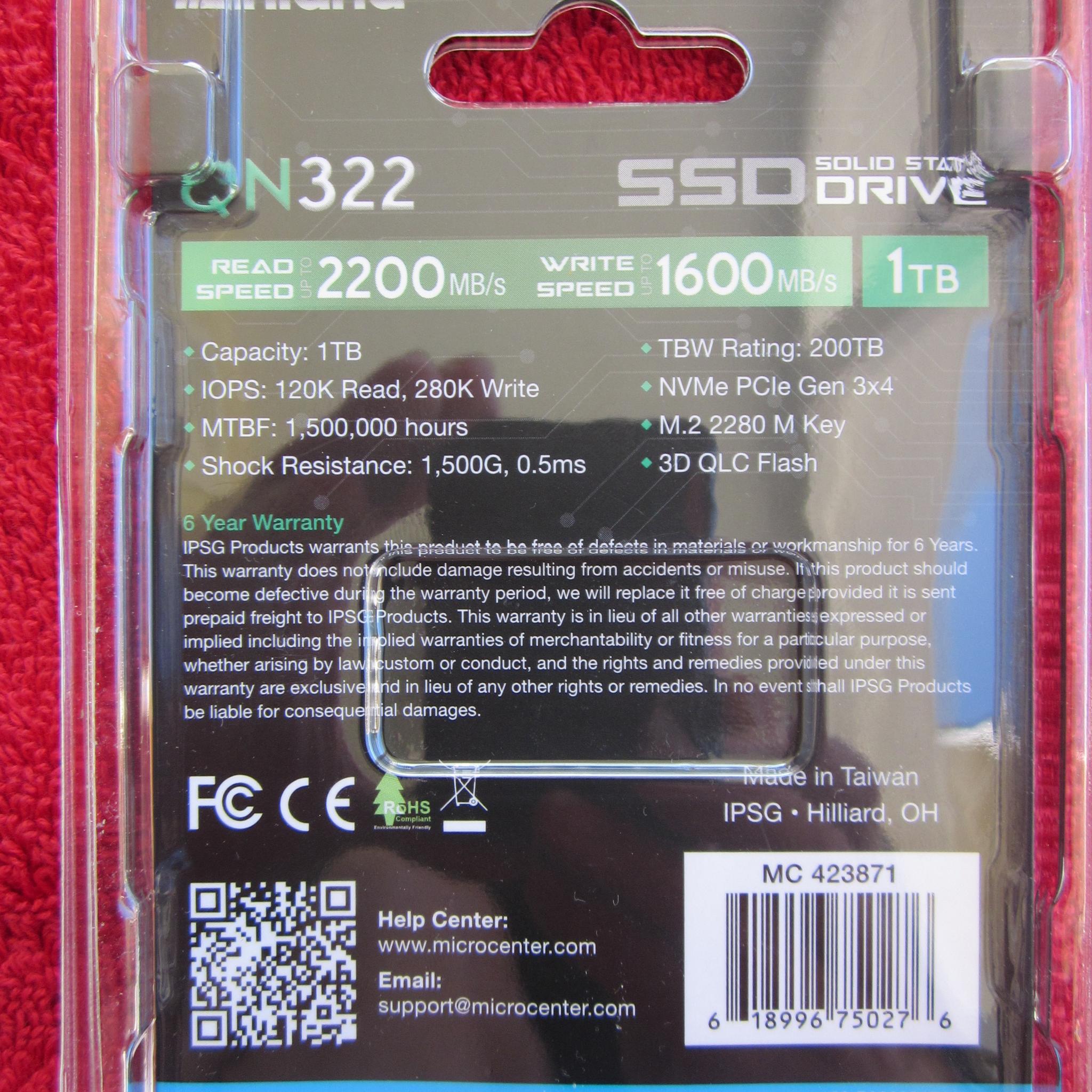 New Sealed Inland QN322 M.2 NVME 1TB SSD