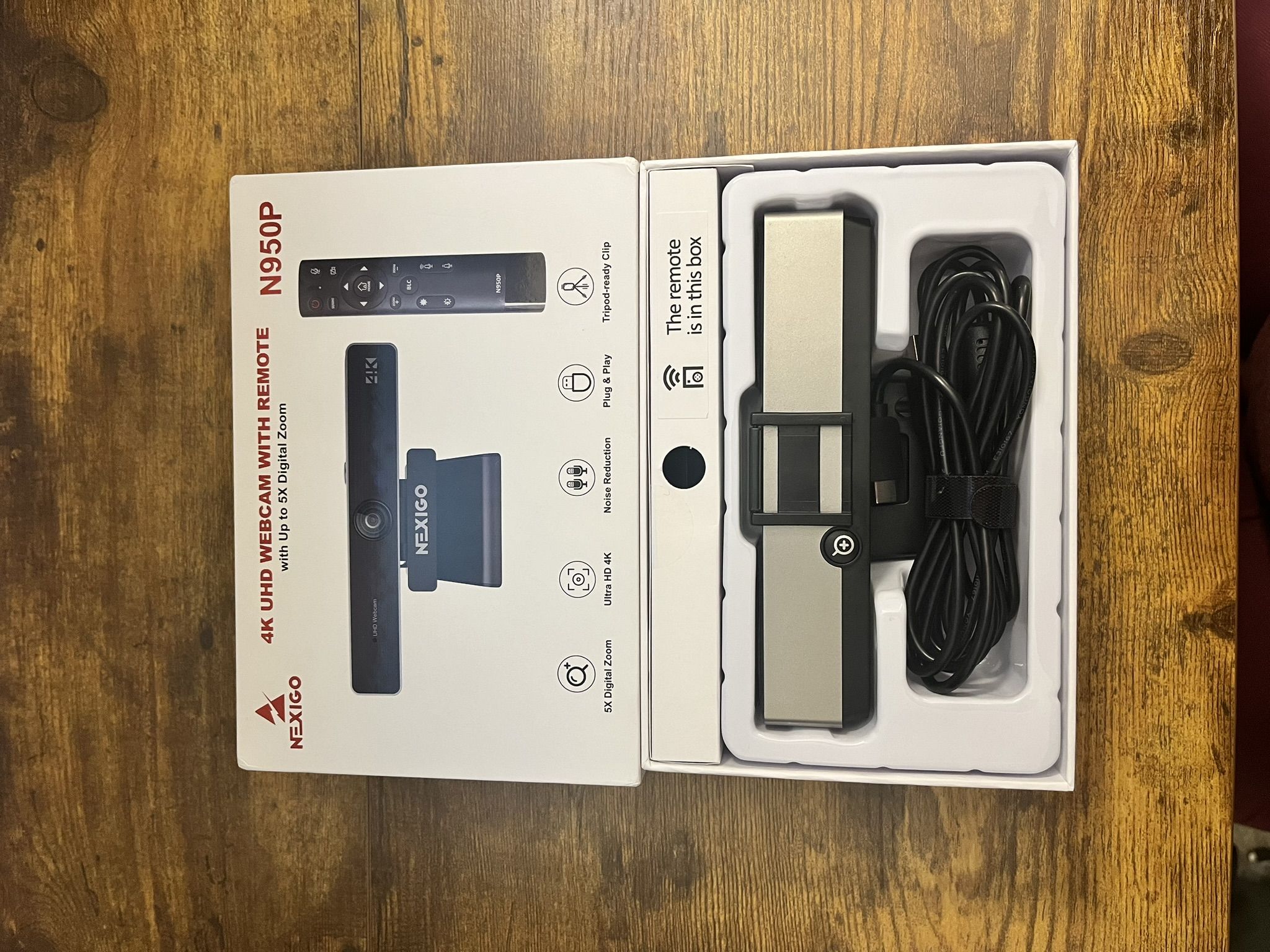 NexiGo N950P 4K UHD USB-C Webcam with Privacy Cover + Remote (Mac, PC)