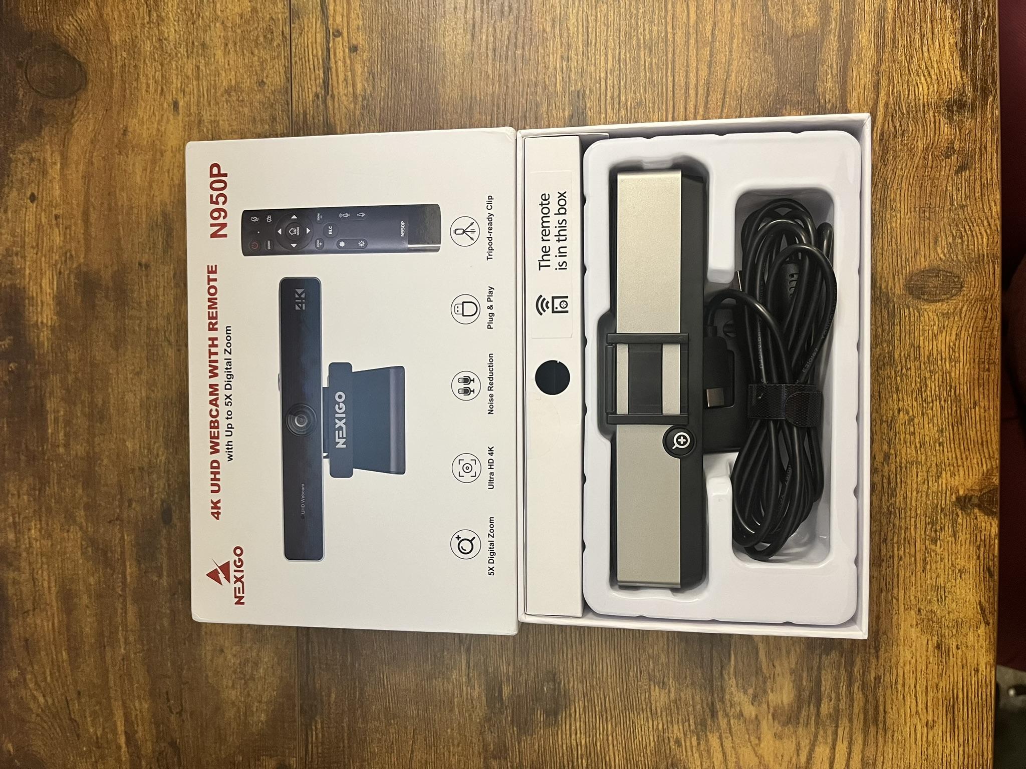 NexiGo N950P 4K UHD USB-C Webcam with Privacy Cover + Remote (Mac, PC)