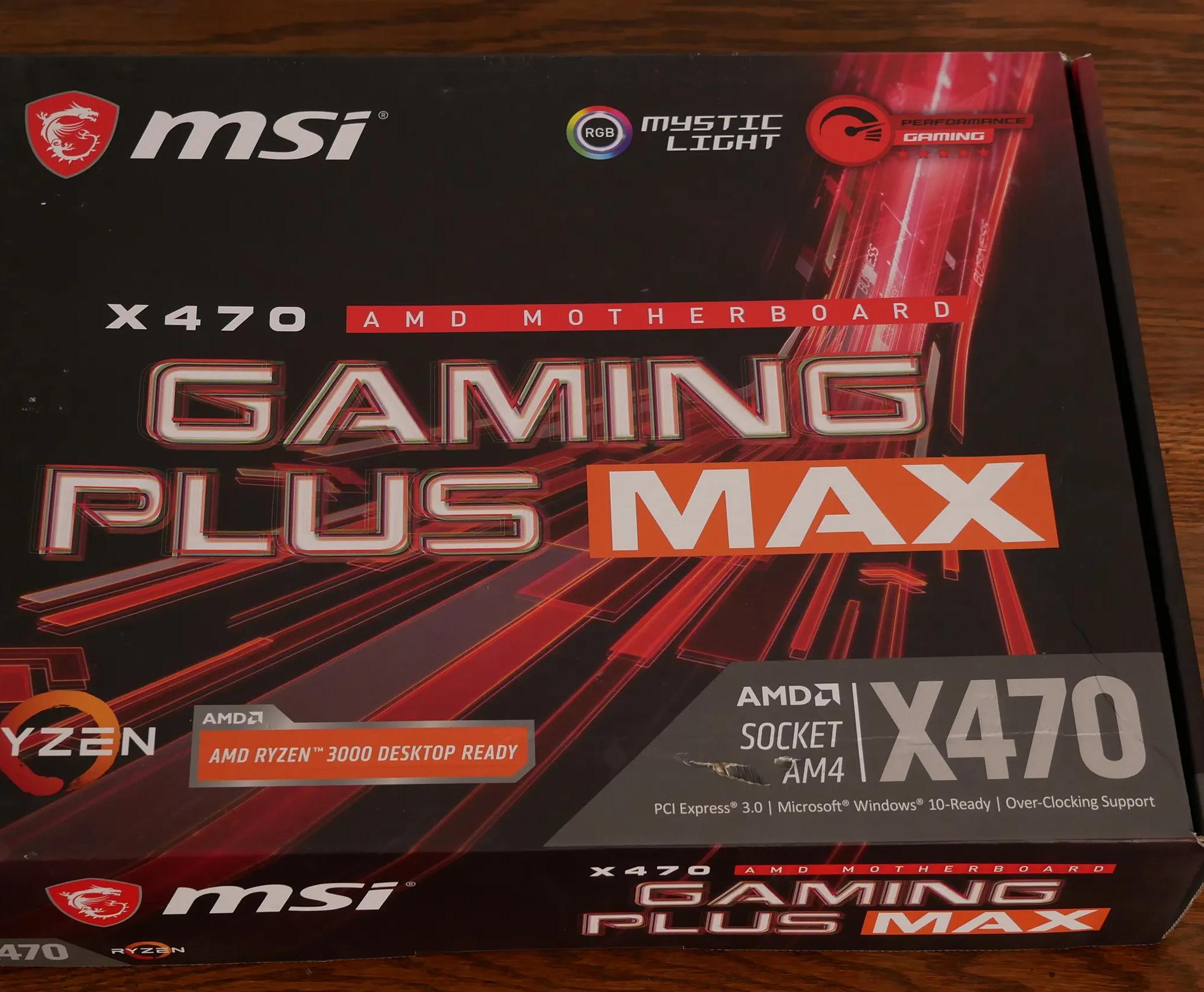 MSI X470 GAMING PLUS MAX AM4 AMD Ryzen 5000 ATX Motherboard *LATEST BIOS* FULL SET!