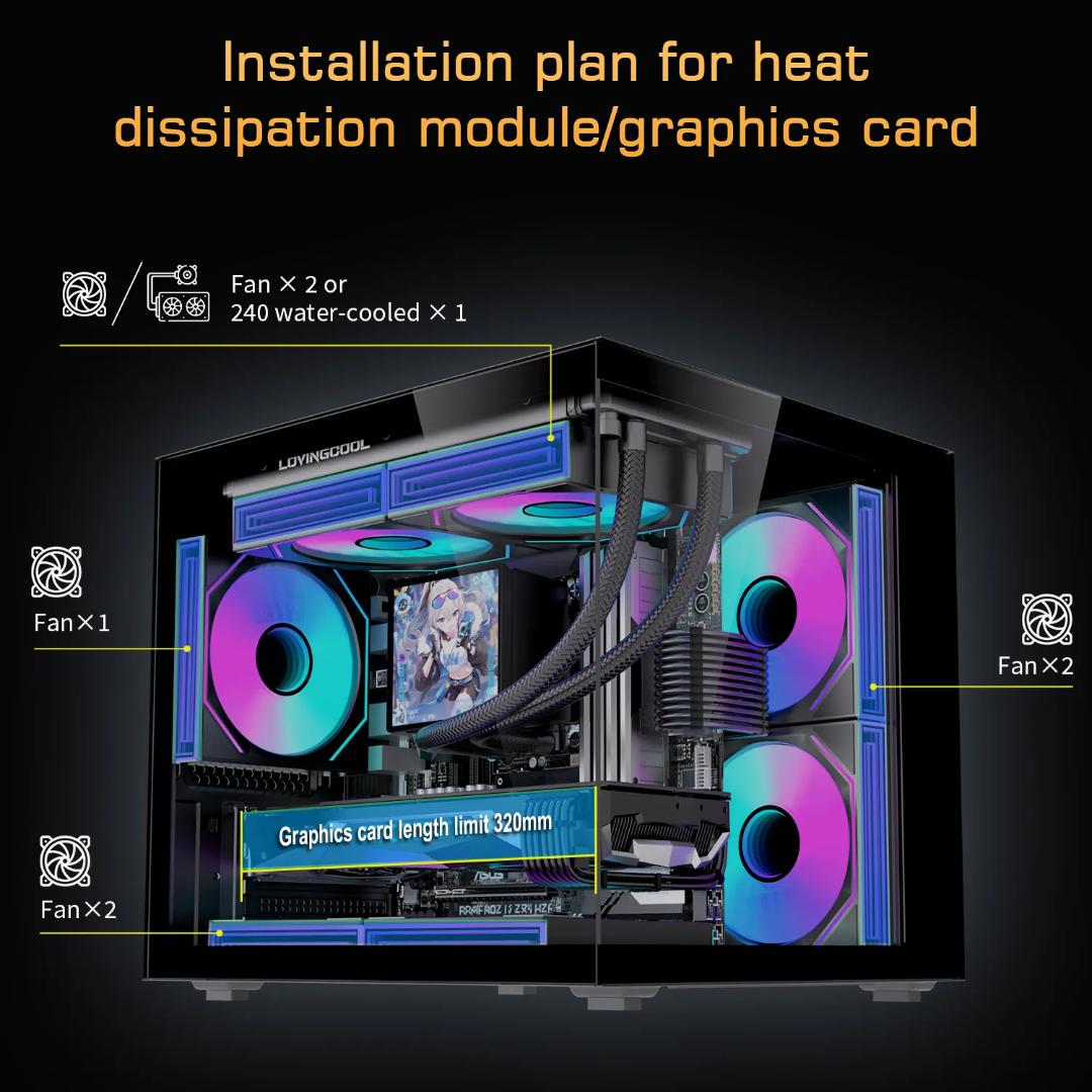 LOVINGCOOL CUBEX SERIES MATX CASE – PANORAMIC GLASS (NEW)