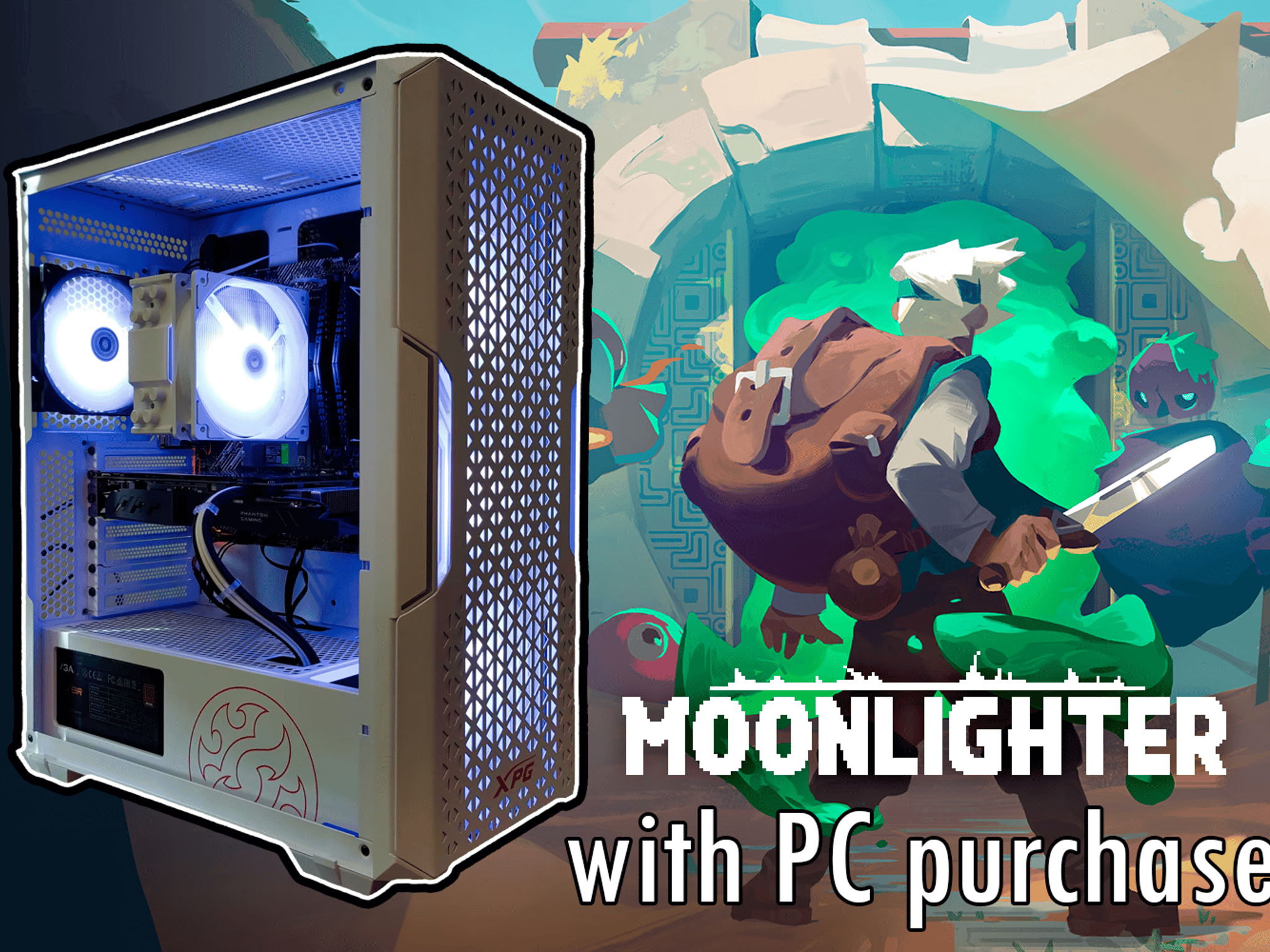 燦然 Sanzen | White 5600G + RX 590 Gaming PC | Moonlighter Included!