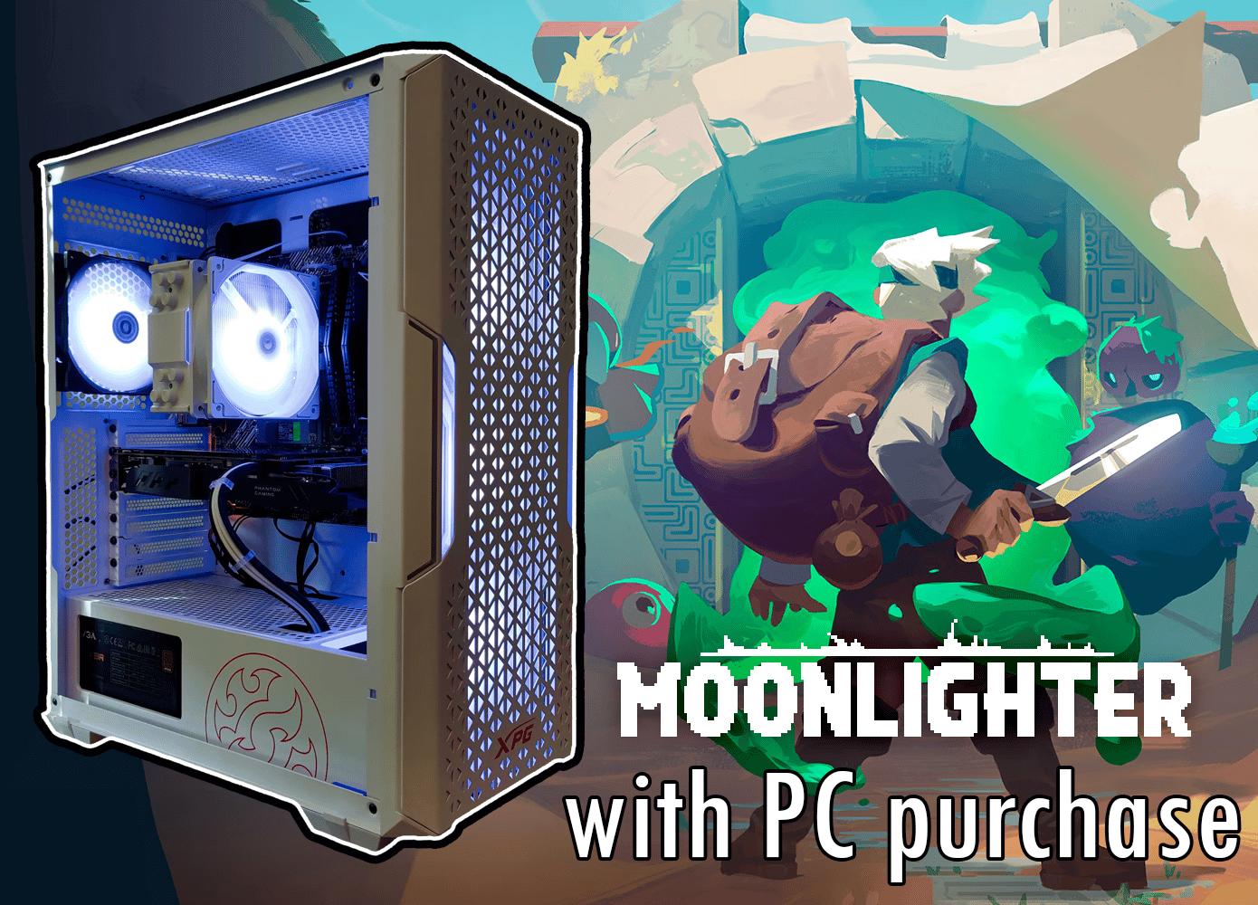 燦然 Sanzen | White 5600G + RX 590 Gaming PC | Moonlighter Included!
