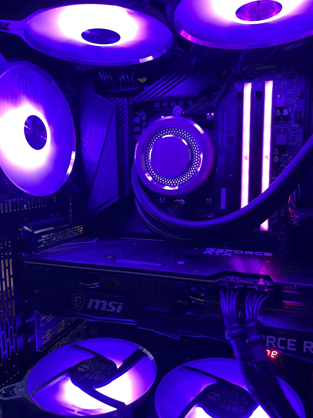 R9 5900x; MSI RTX 3070Ti; 32G 3600Mhz RAM; AIO cooled; MSI Unify x570; 850W Platinum PSU