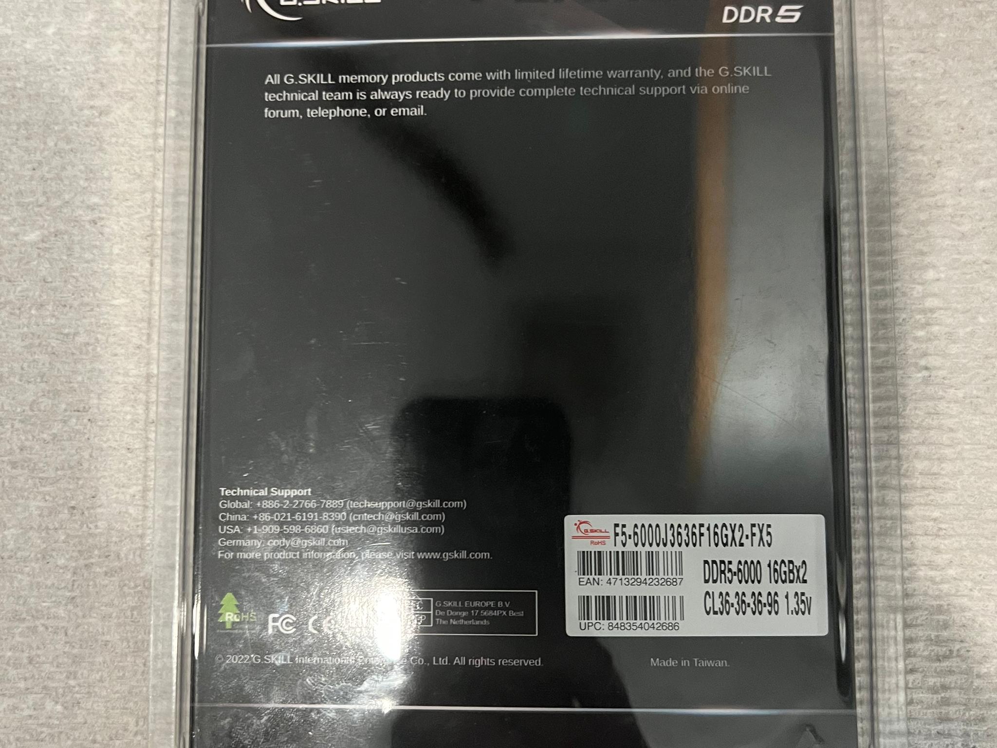 Used like new 32gb cl36 DDR5 G.SKILL flare kit