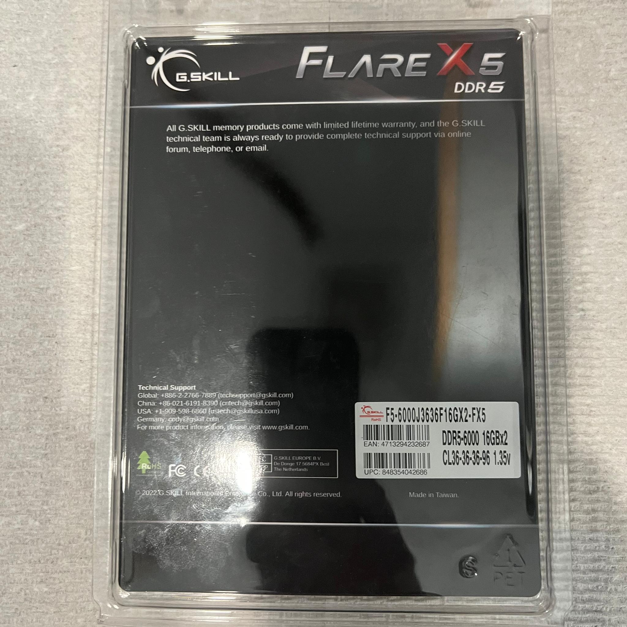 Used like new 32gb cl36 DDR5 G.SKILL flare kit