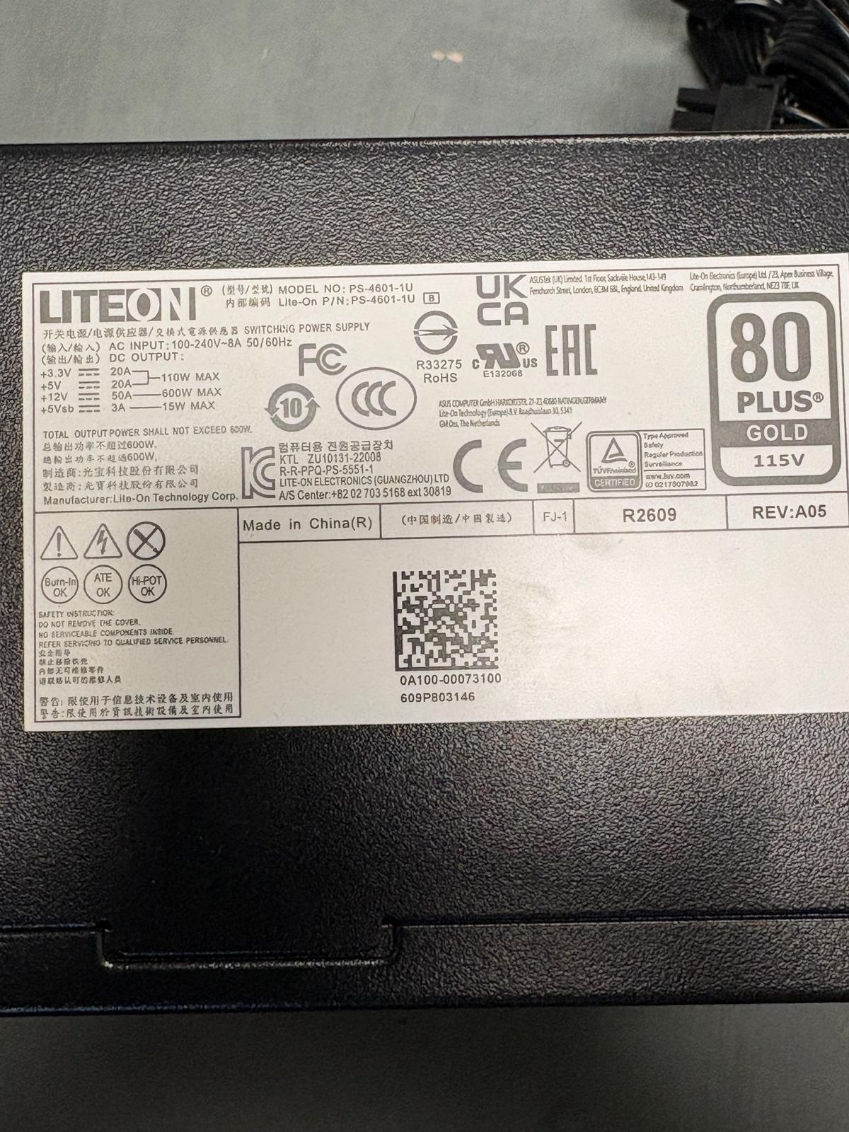 New Open Box-LITEON 600W Power Supply