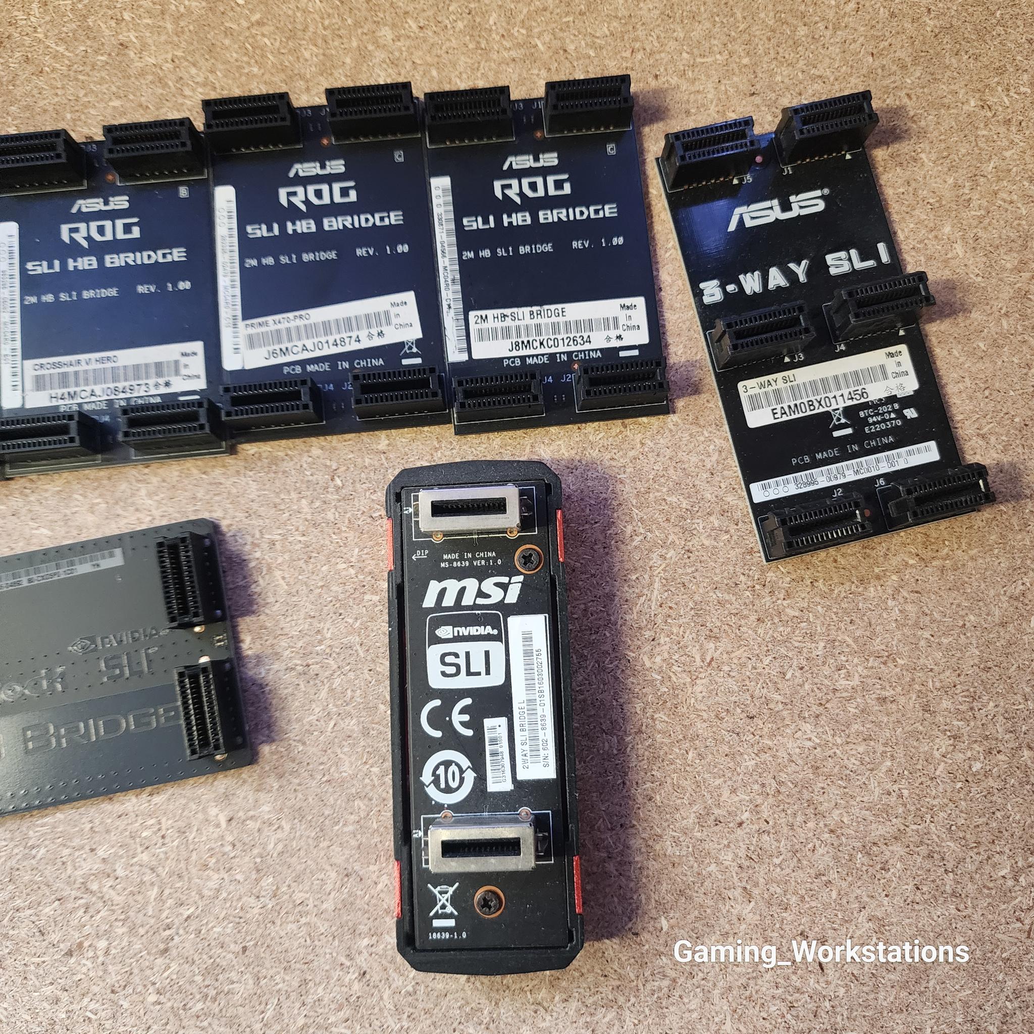 Assorted Nvidia SLI and AMD Crossfile Bridges
