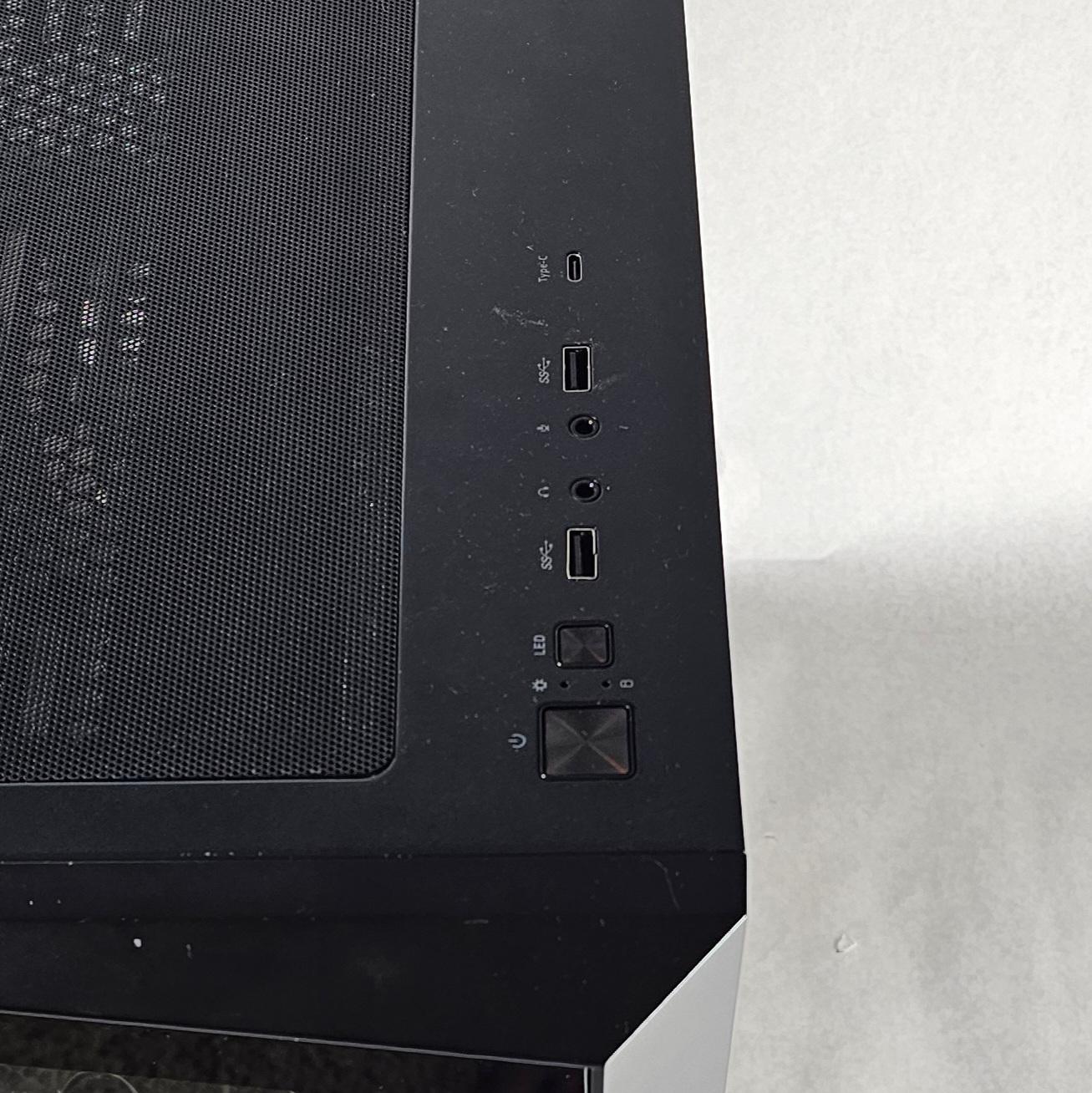 Black Corsair PC Case with Tempered Glass