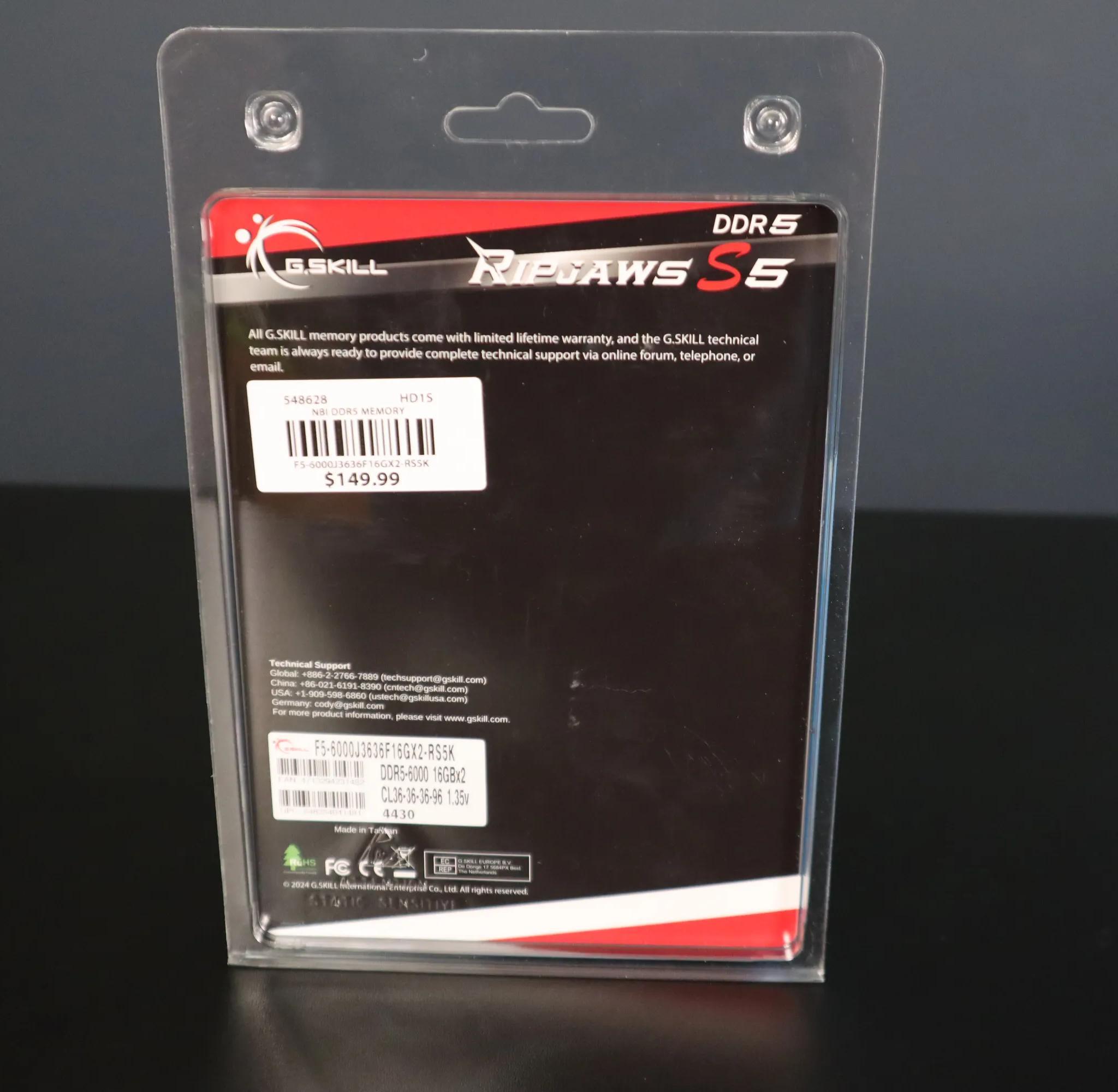 G.SKILL RIPJAWS S5 | DDR5 | 32GB | 6000 | CL36 | XMP 3.0 + EXPO | BRAND NEW