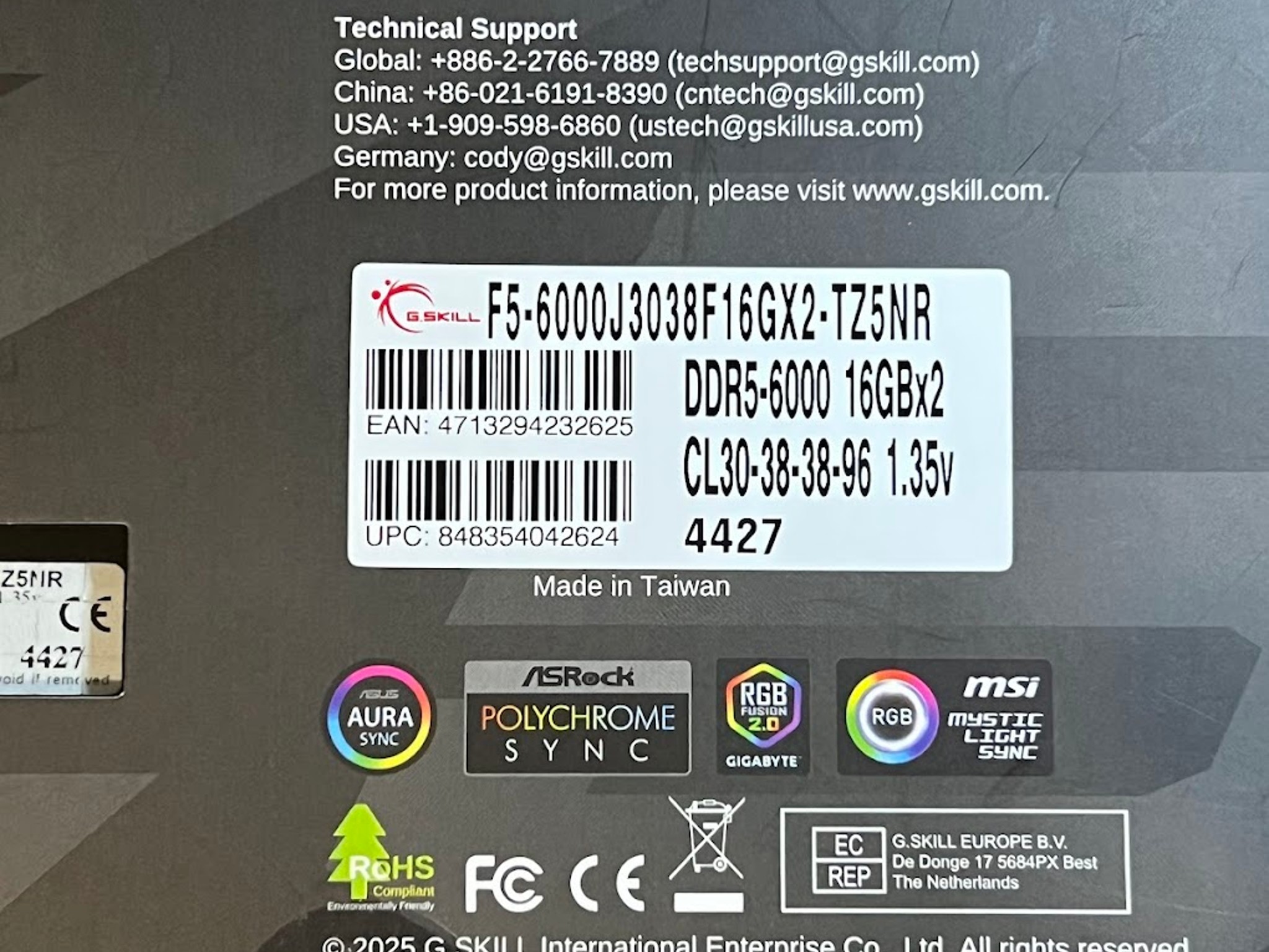 G.Skill Trident Z5 Neo RGB 32GB (2x16GB) DDR5 6000MHz CL30