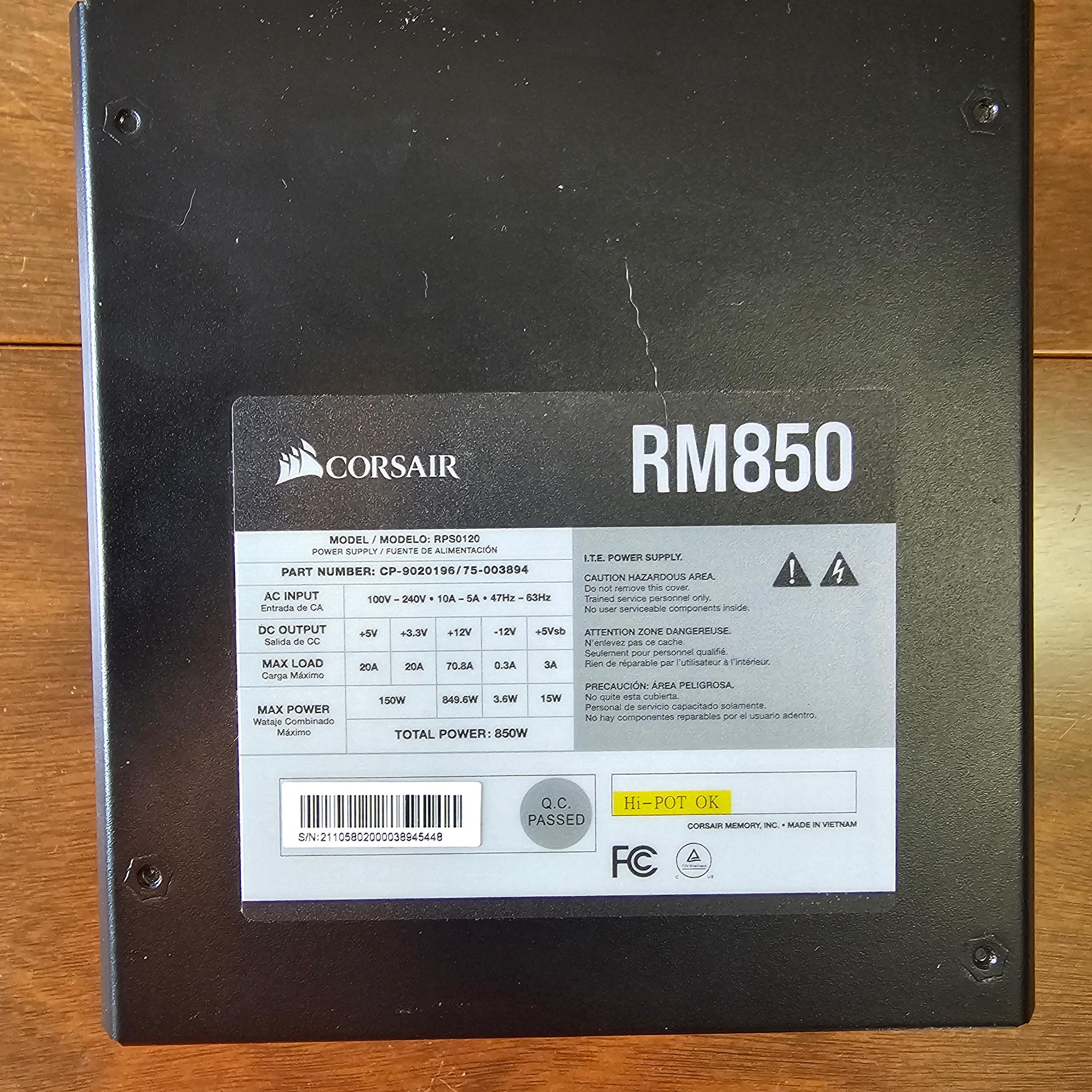 Corsair RM850 Gold Rated PSU