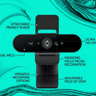 Logitech Brio 4K Webcam, Ultra 4K HD, Noise-Canceling mic, Auto Light Correction, Wide Field of View