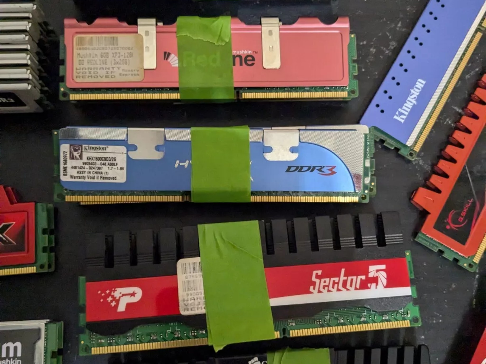 High End DDR3 Lot 2GB x 46, 92GB Corsair G.Skill Mushkin OCZ Kingston Patriot