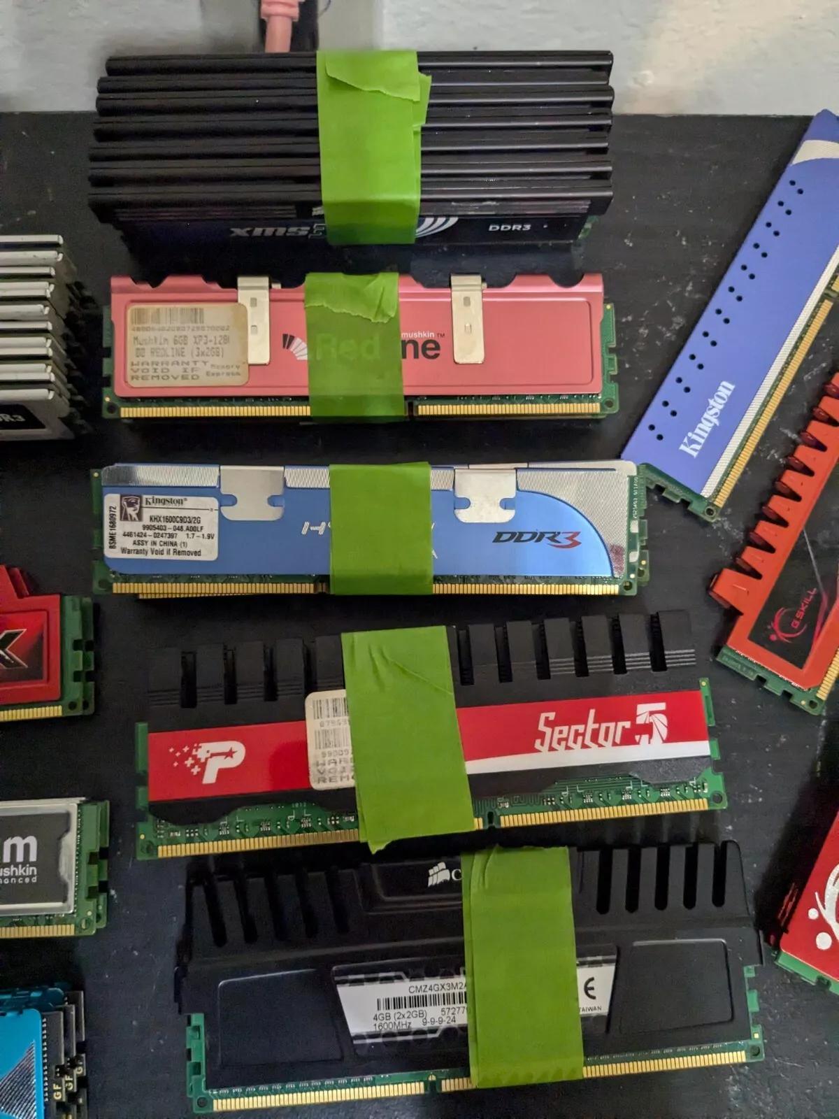 High End DDR3 Lot 2GB x 46, 92GB Corsair G.Skill Mushkin OCZ Kingston Patriot