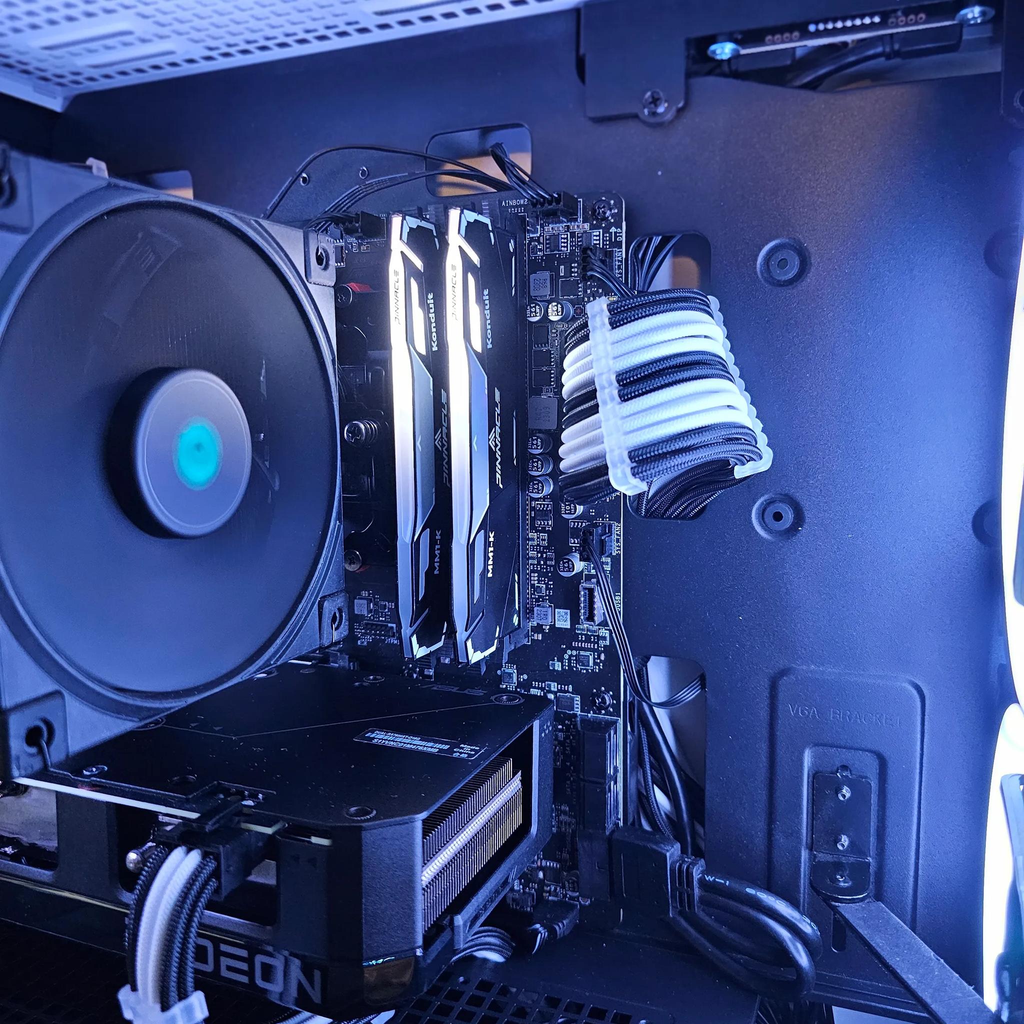 ⚫OREO BEAST🥛| RYZEN 7 5700G | RADEON ASUS 7600XT | 1TB | WIN 11 | MID LEVEL PC 🥛