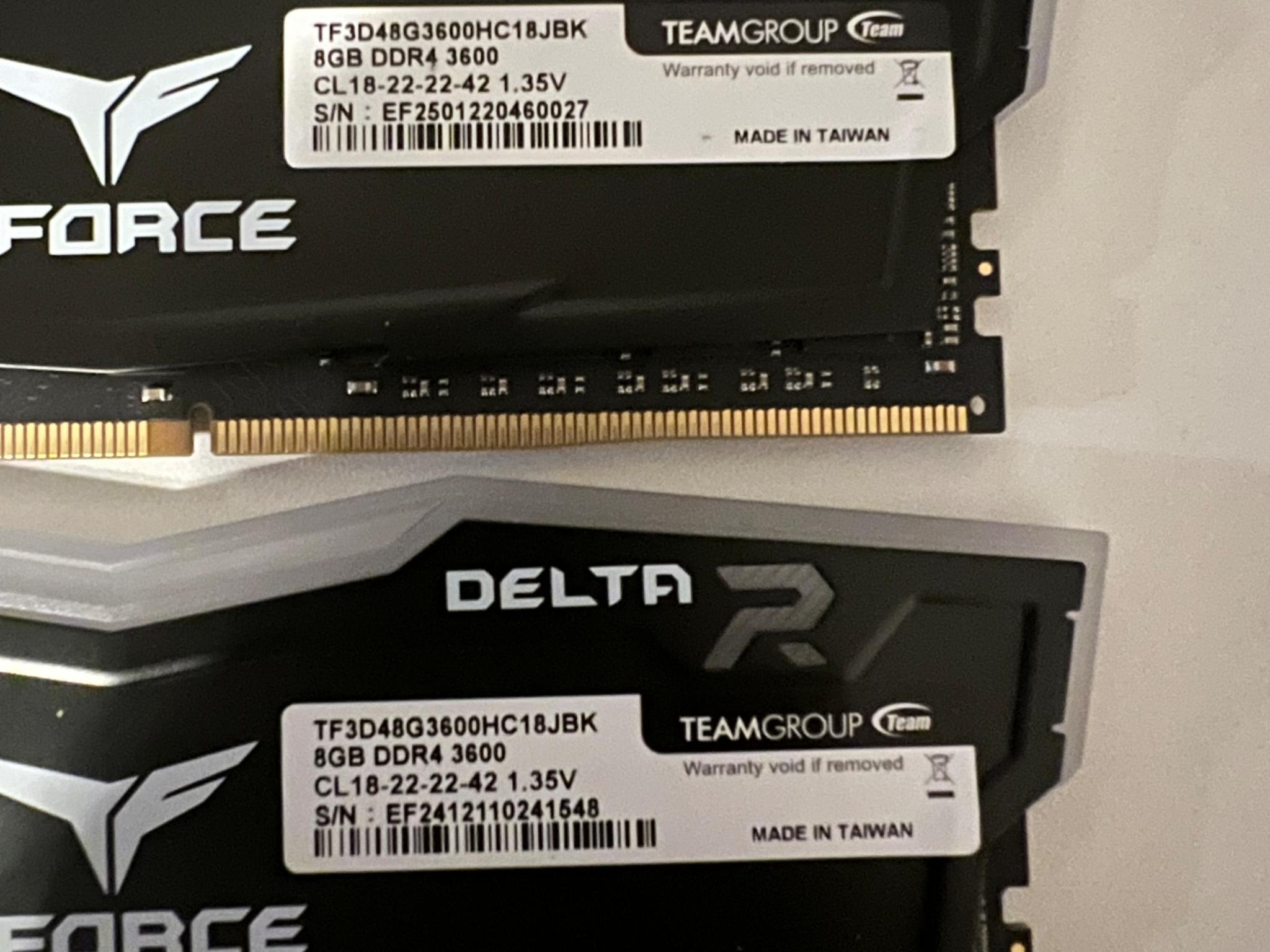 TEAMGROUP T-Force Delta RGB DDR4 32GB (4x8) 3600MHz (PC4-28800) CL18