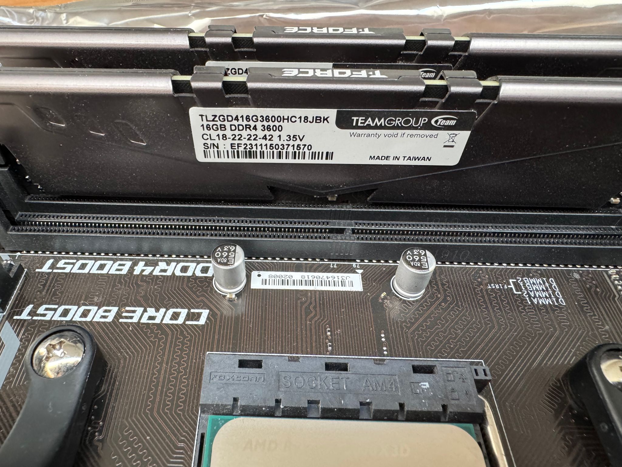 AMD Ryzen 7 5800X3D - MSI B450A Pro - 32GB (16GBx2) T Force DDR4 3600 MHZ RAM