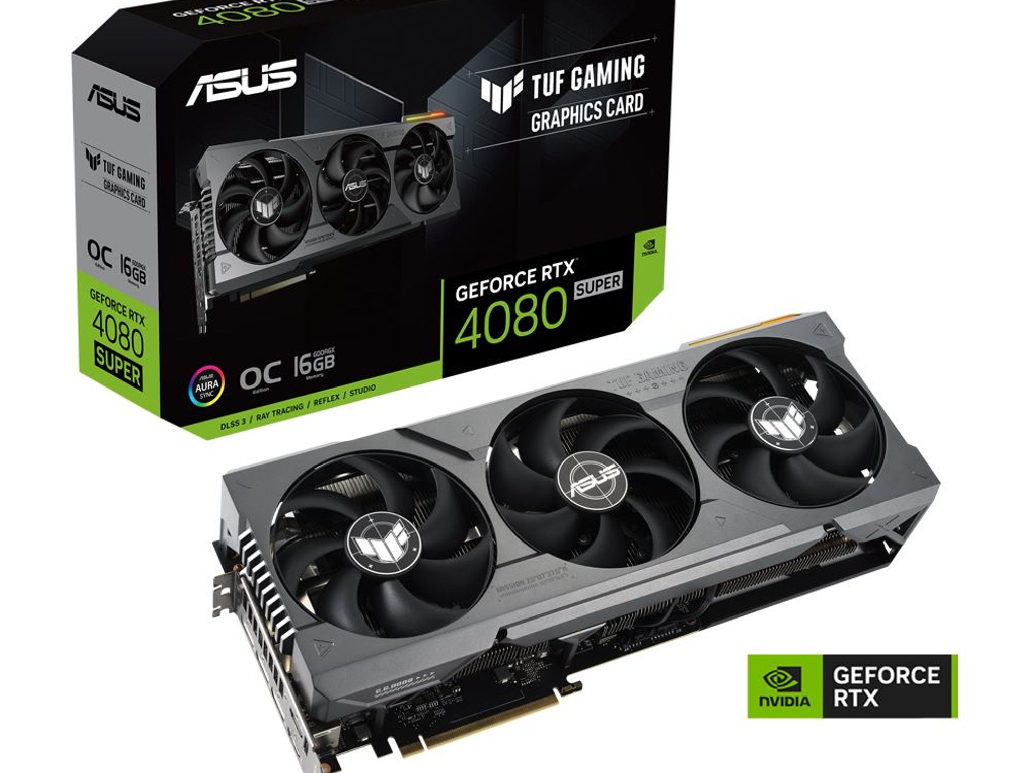 ASUS NVIDIA GeForce RTX 4080 Super TUF Gaming RGB Overclocked Triple Fan 16GB GDDR6X PCIe 4.0 Card